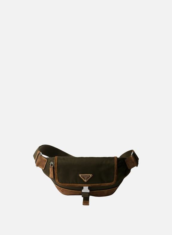 Sac ceinture en re-nylon et veau velours Vert by PRADA PRADA Sac ceinture en re-nylon et veau velours Vert