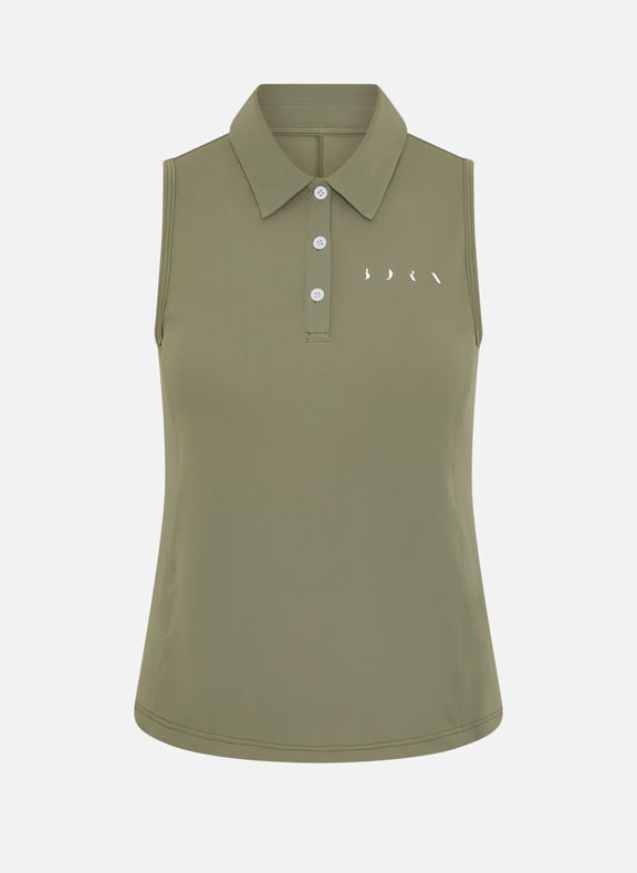 T-shirt polo sans manches rétro Vert by BORN LIVING YOGA BORN LIVING YOGA T-shirt polo sans manches rétro Vert