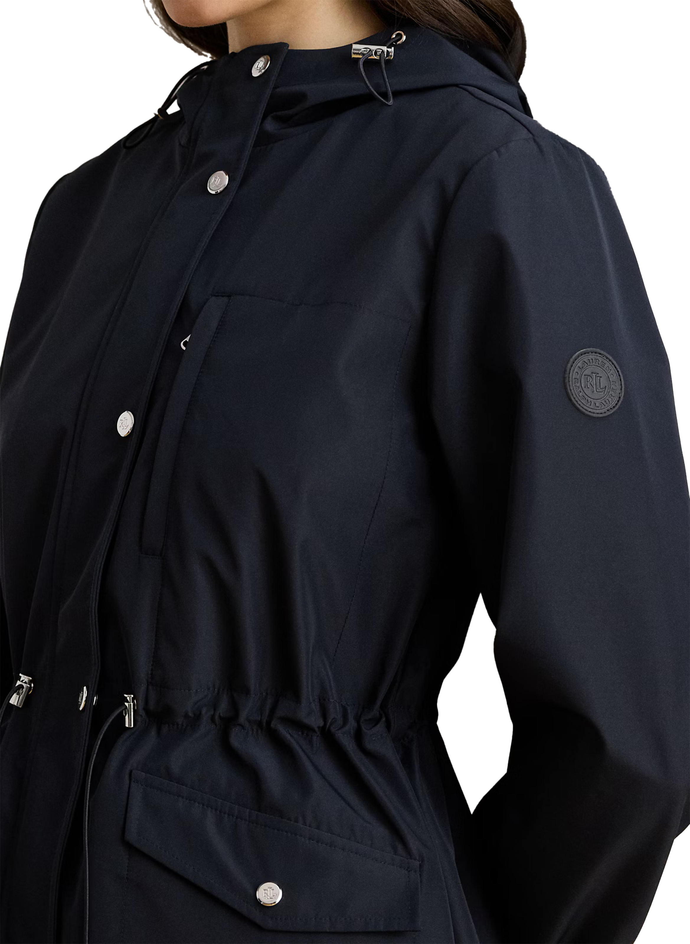 Parka droite à capuche LAUREN Bleu