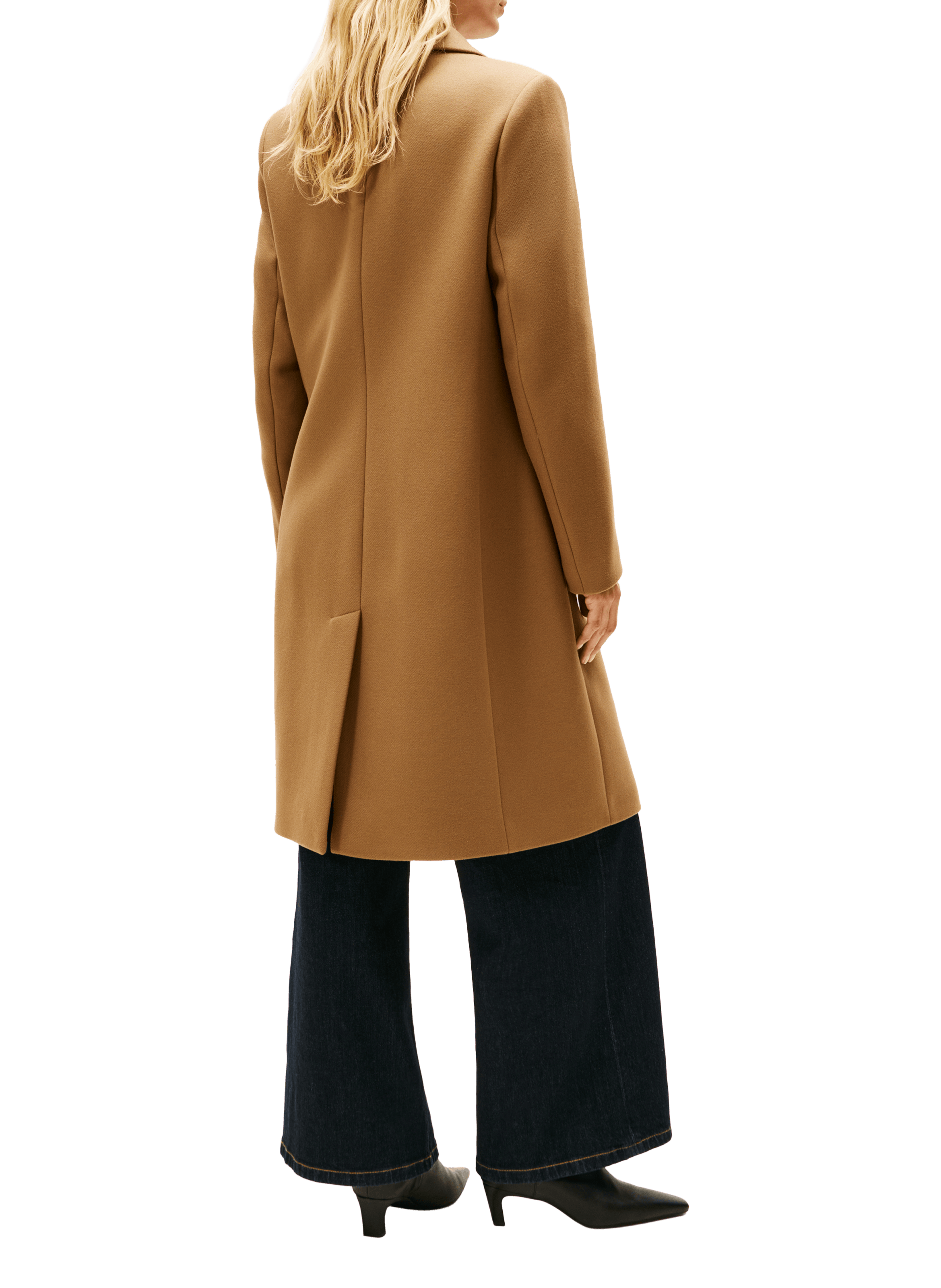 Manteau droit avec cachemire TOMMY HILFIGER Beige