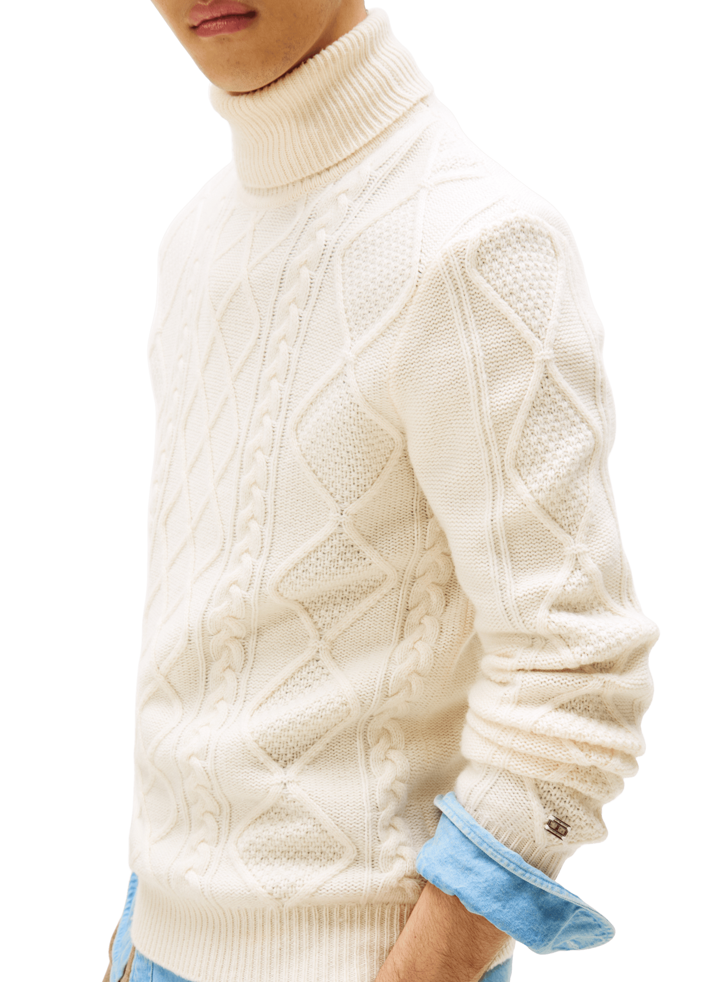 Turtleneck wool-blend jumper TOMMY HILFIGER Beige