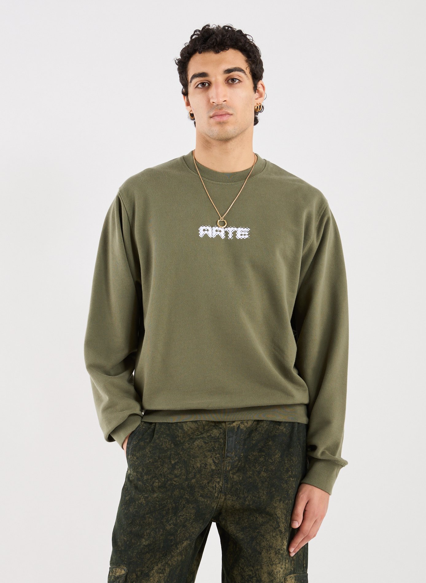 ARTE ANTWERP Embroidered cotton sweatshirt Green