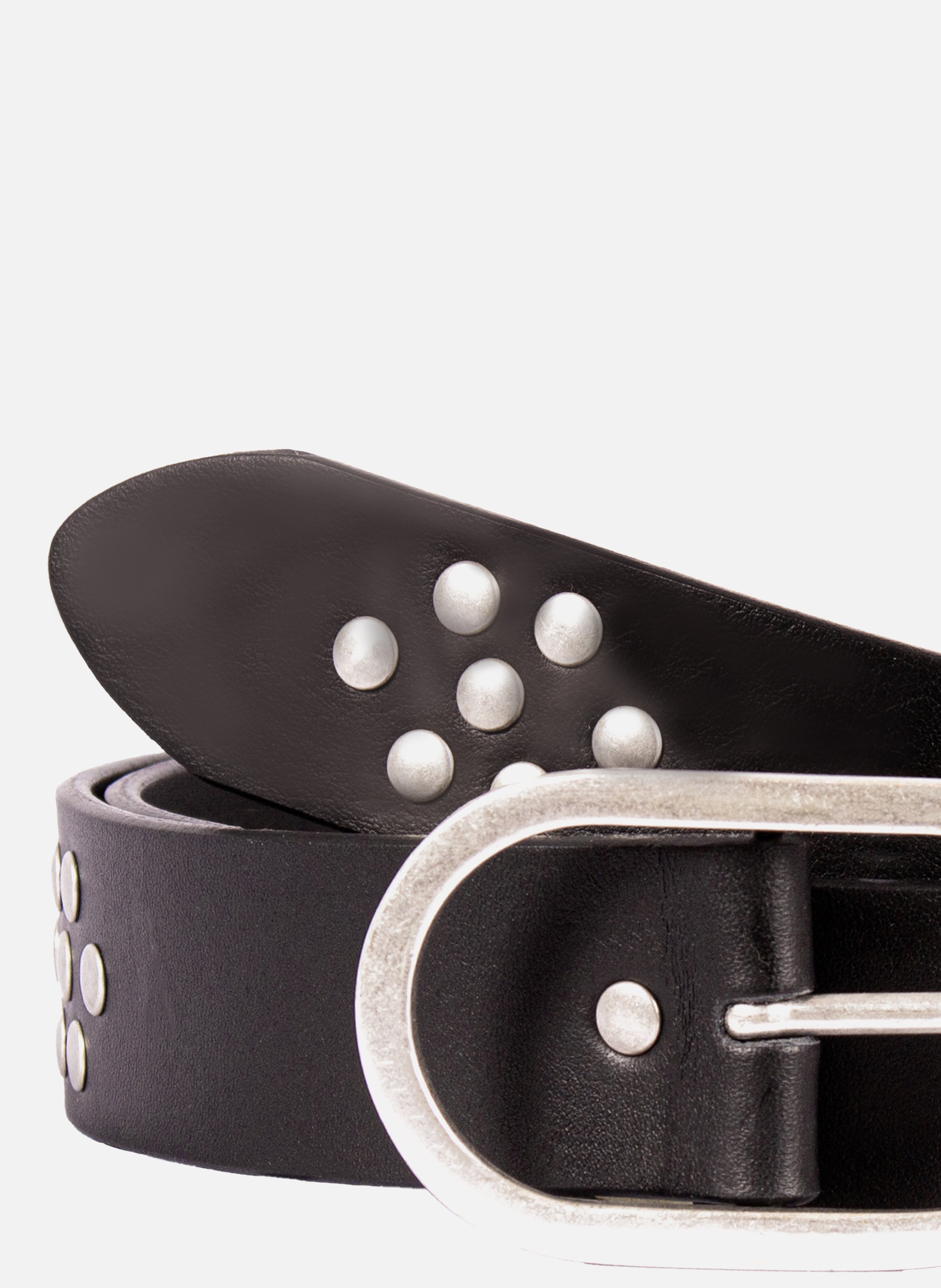 Ceinture large cuir clouté JULES & JENN Noir