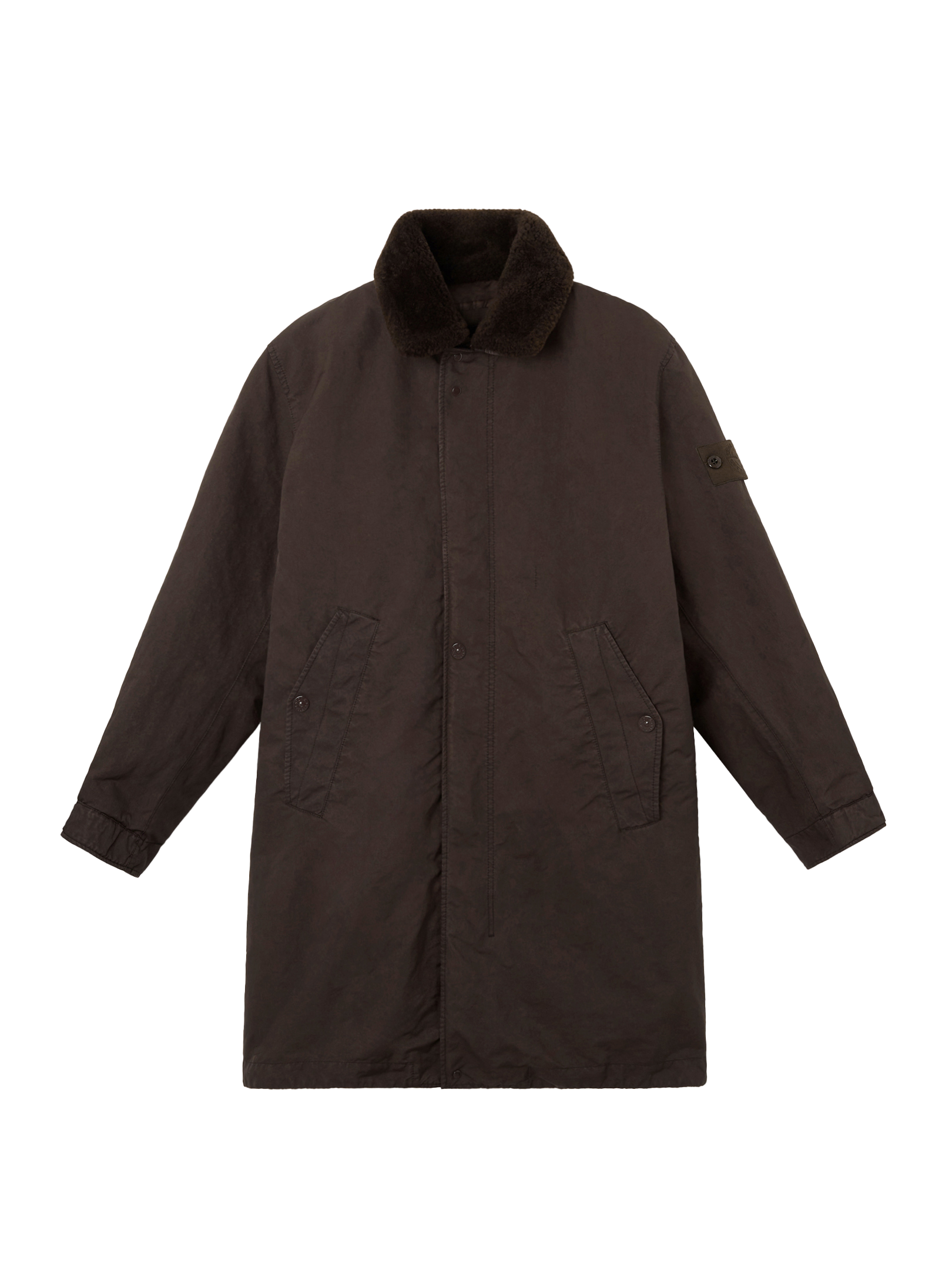 STONE ISLAND Manteau long rembourré - Collection Ghost Marron