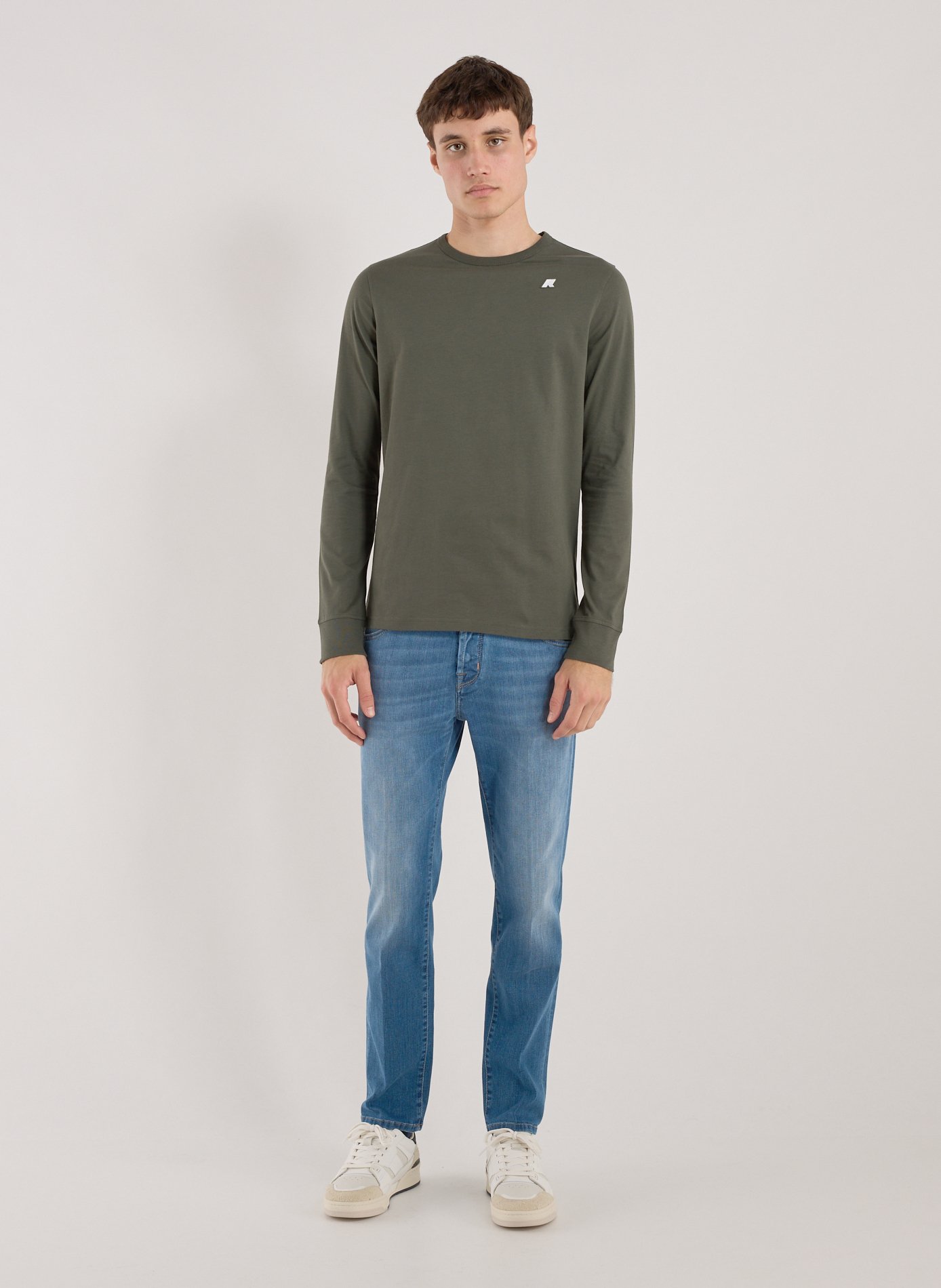 Long-sleeve cotton T-shirt K-WAY Khaki