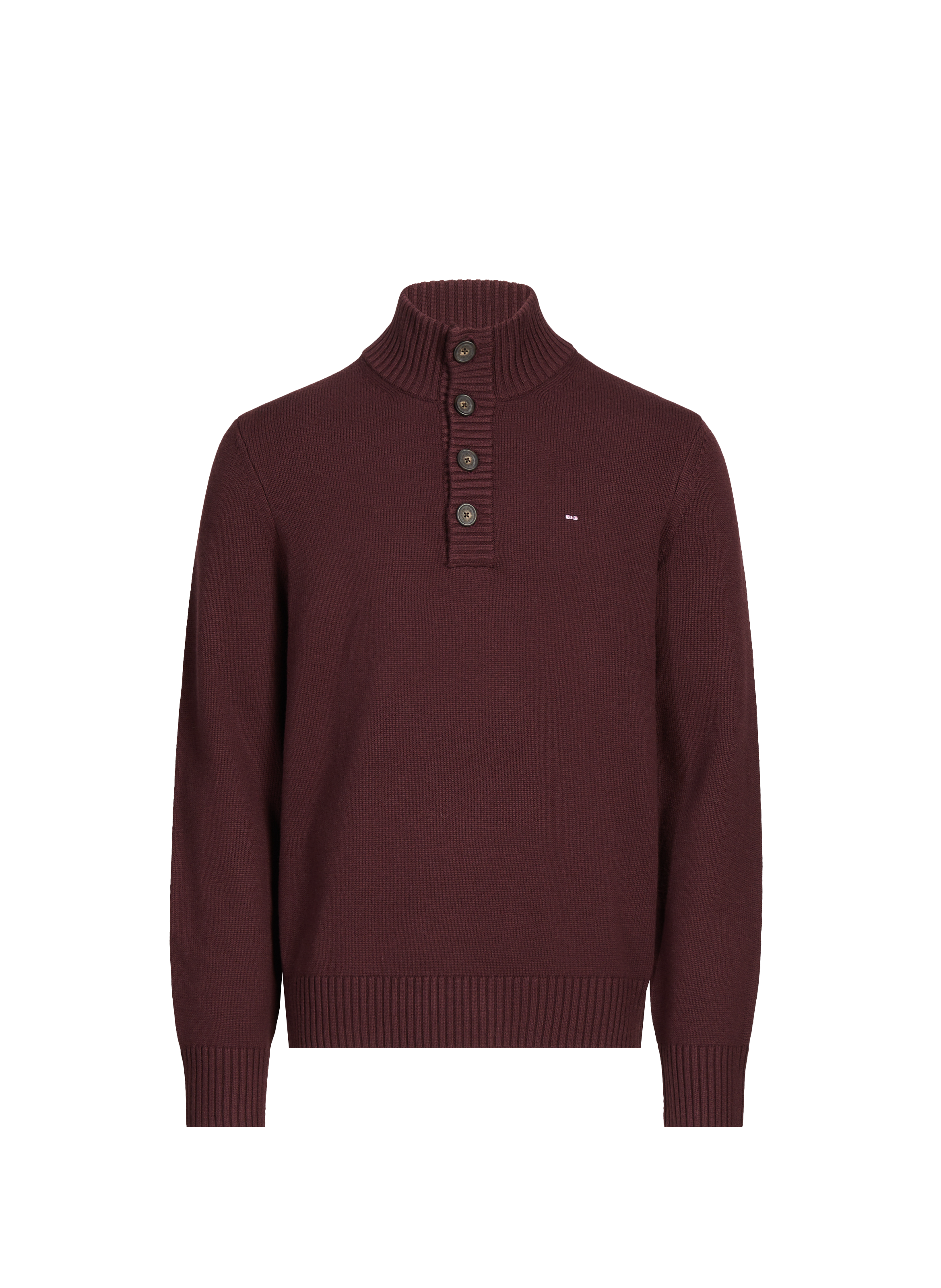 EDEN PARK Wool and cotton high-neck sweater Red