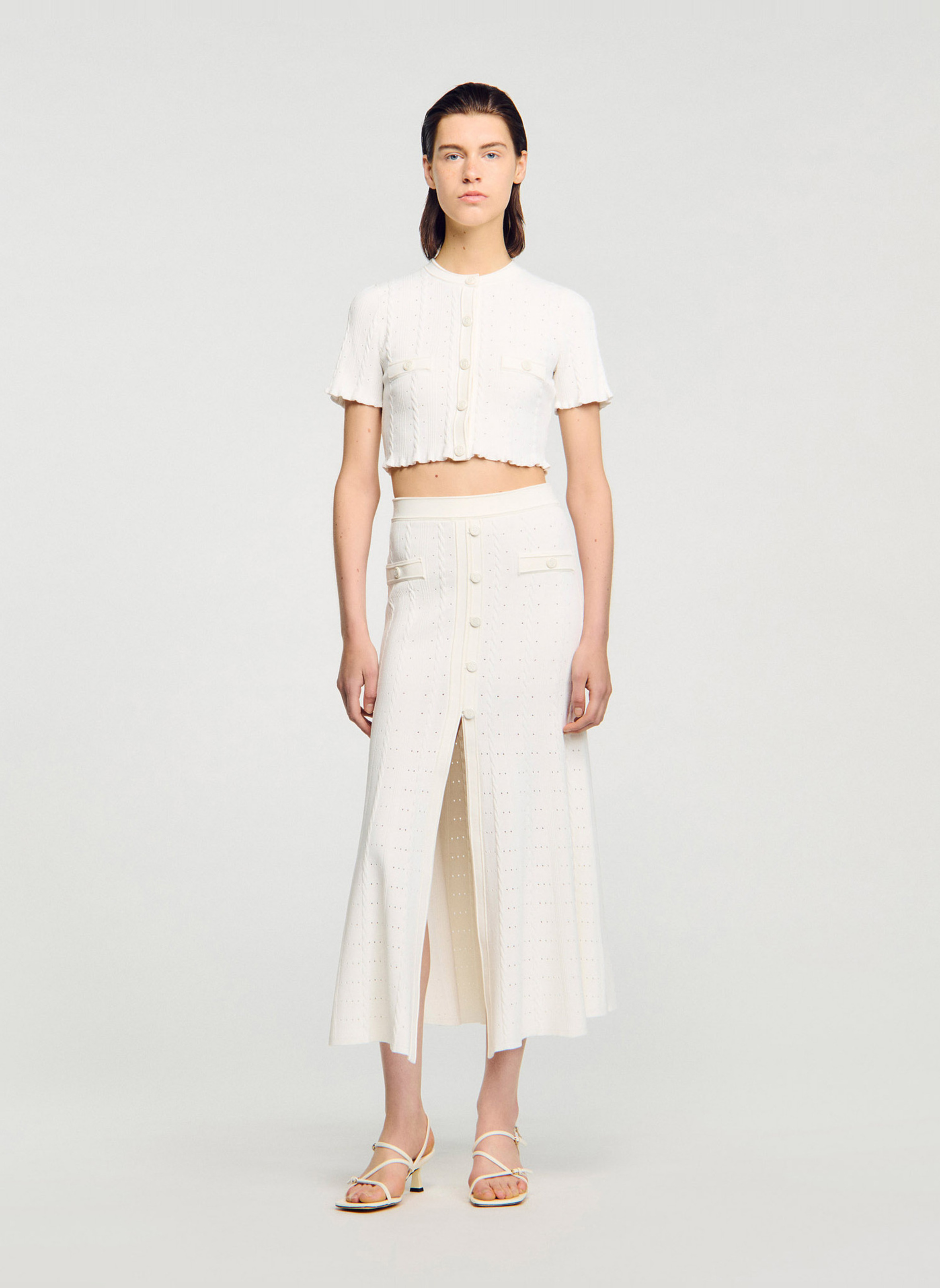 Gilet col rond SANDRO Beige