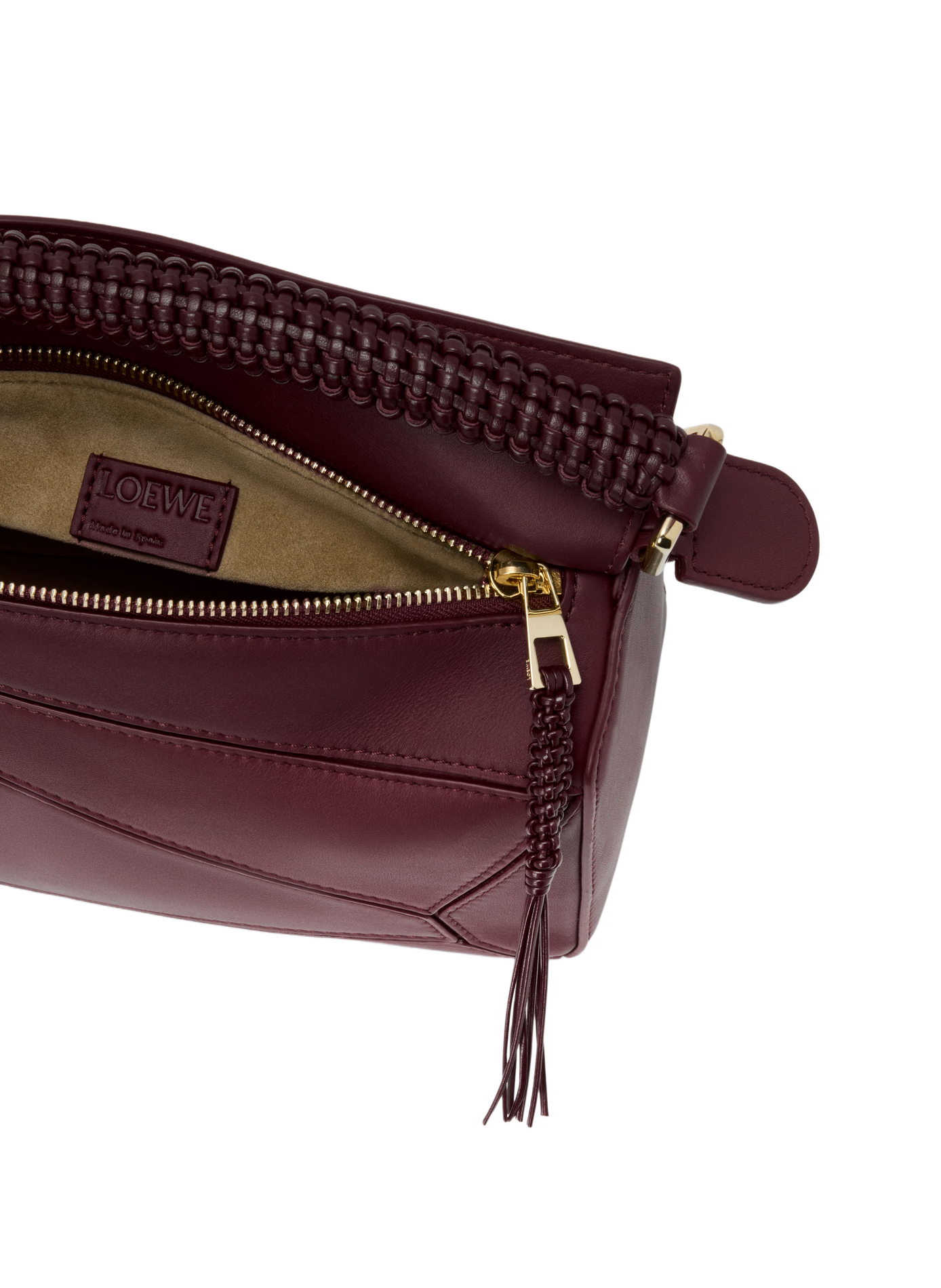 Petit sac Puzzle en cuir de veau lisse et agneau nappa LOEWE Rouge