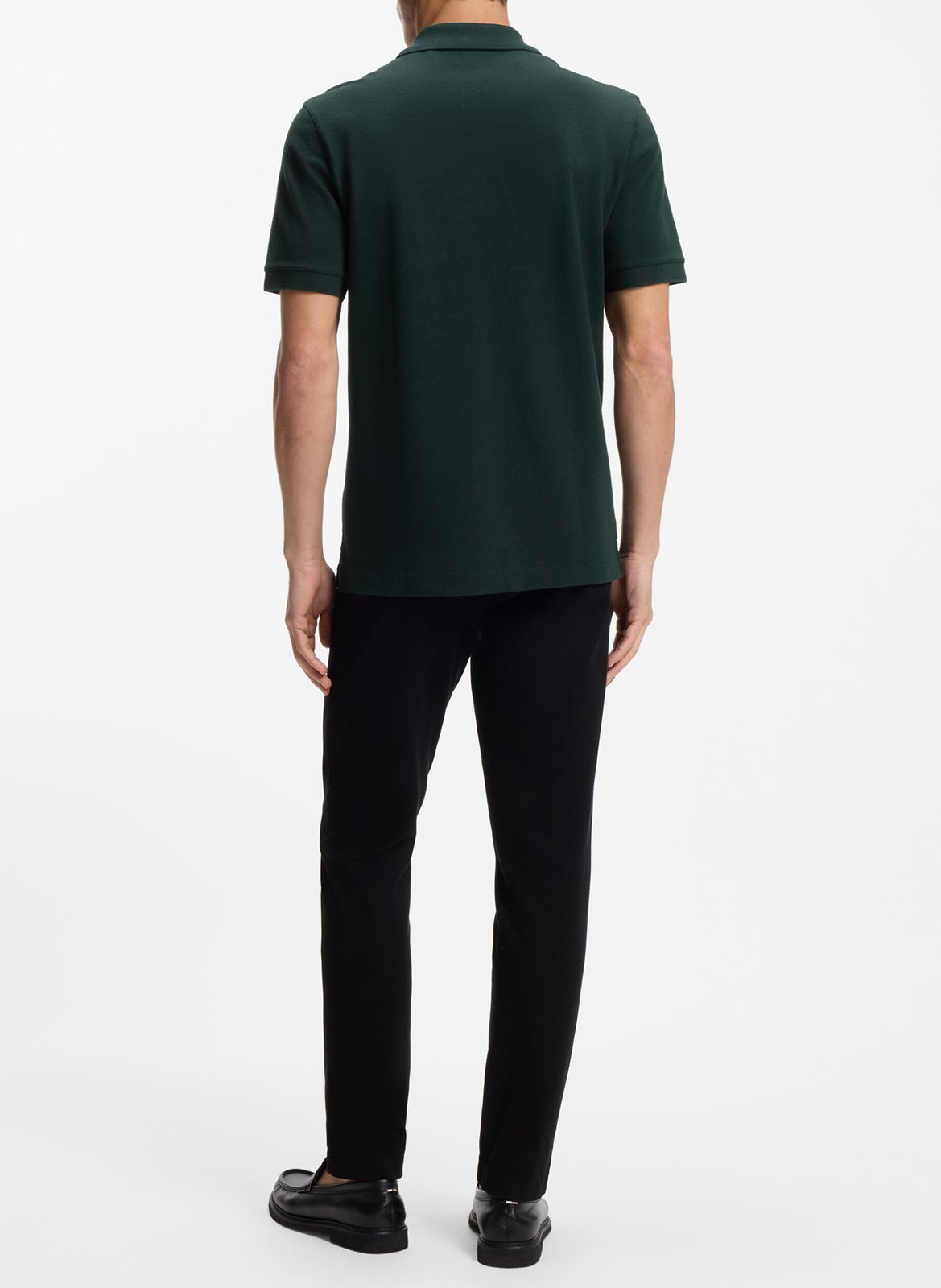 Polo manches courtes droit uni BOSS Kaki