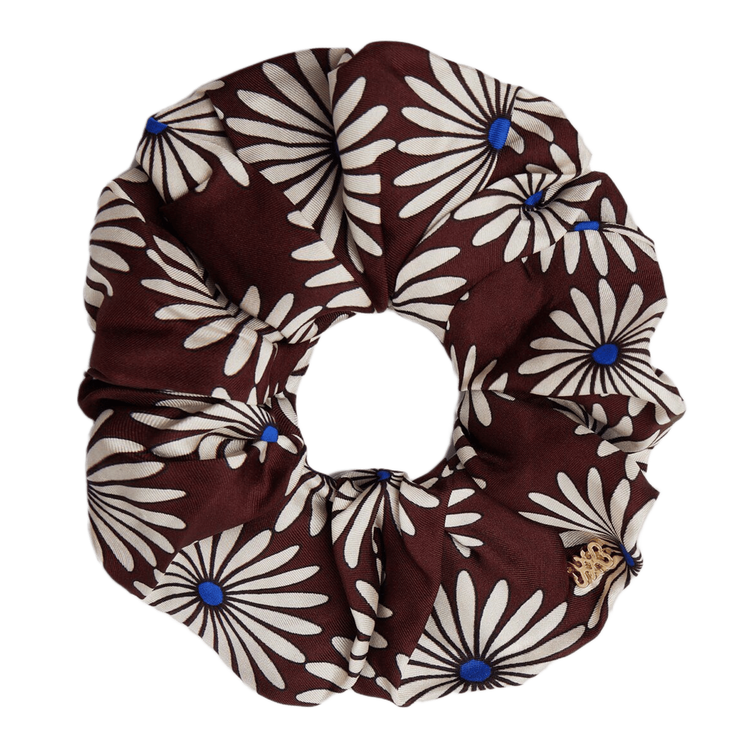 Chouchou en soie imprimée SANDRO Marron