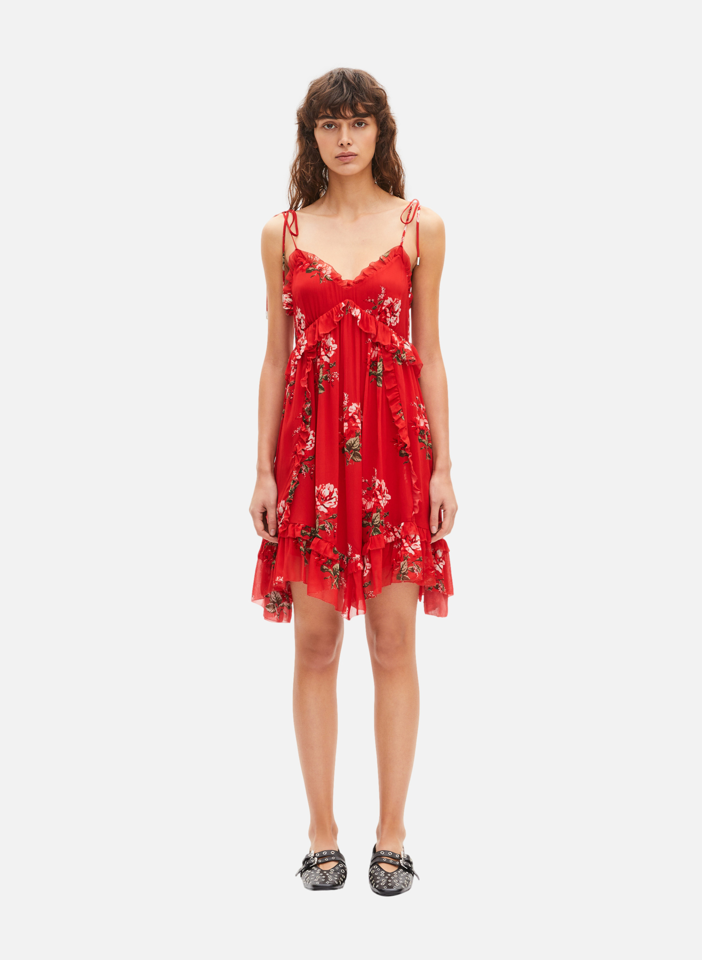 Robe courte imprimé fleuri THE KOOPLES Rouge