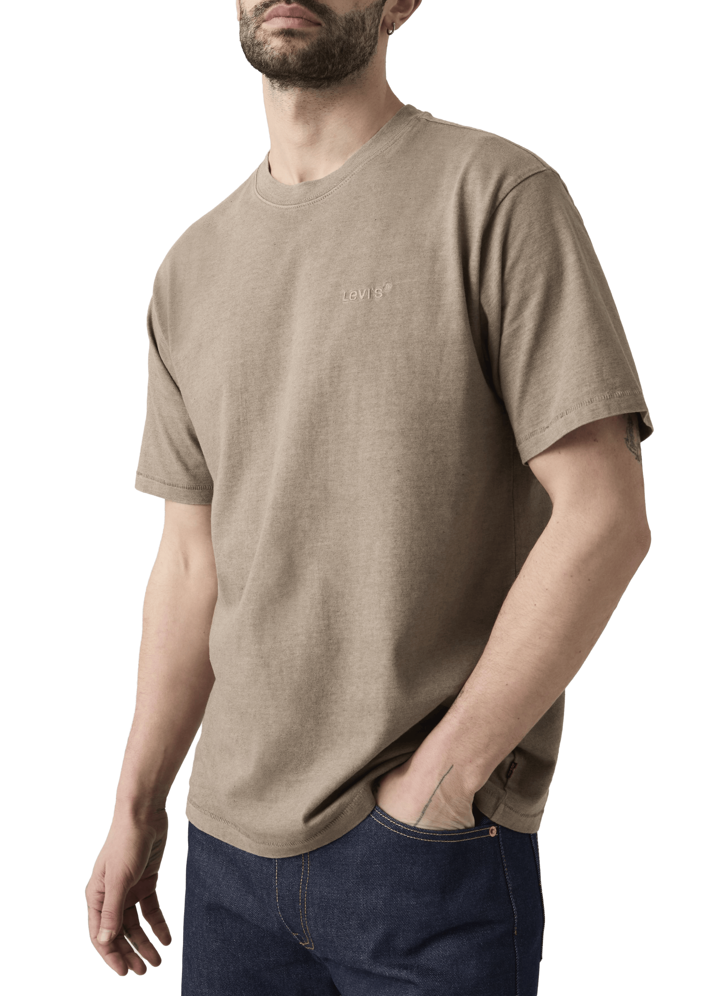 T-shirt met ronde hals van katoen LEVI'S Bruin