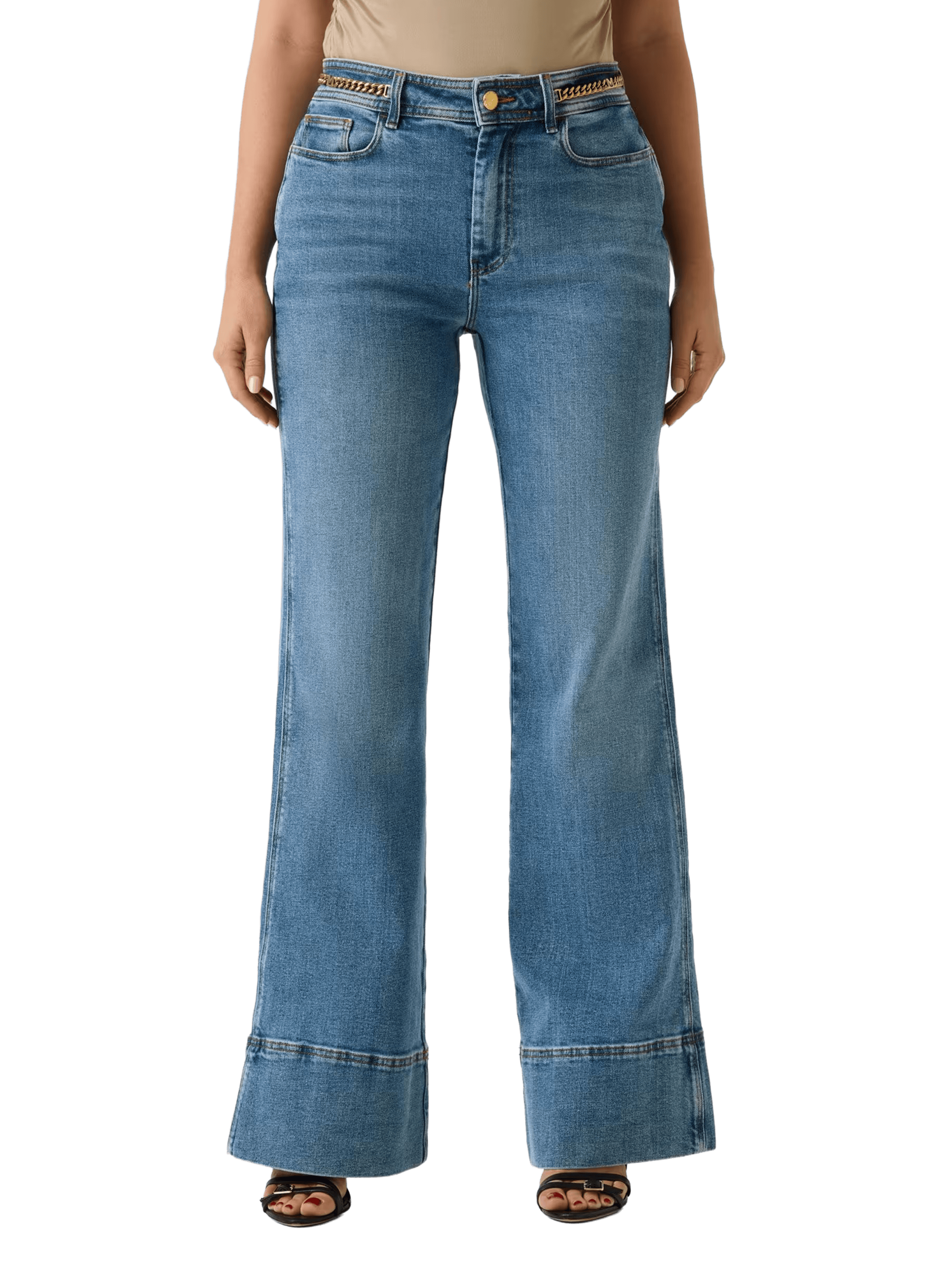 Jean Marciano mit Ketten-Detail an der Taille aus Baumwolle GUESS Blau