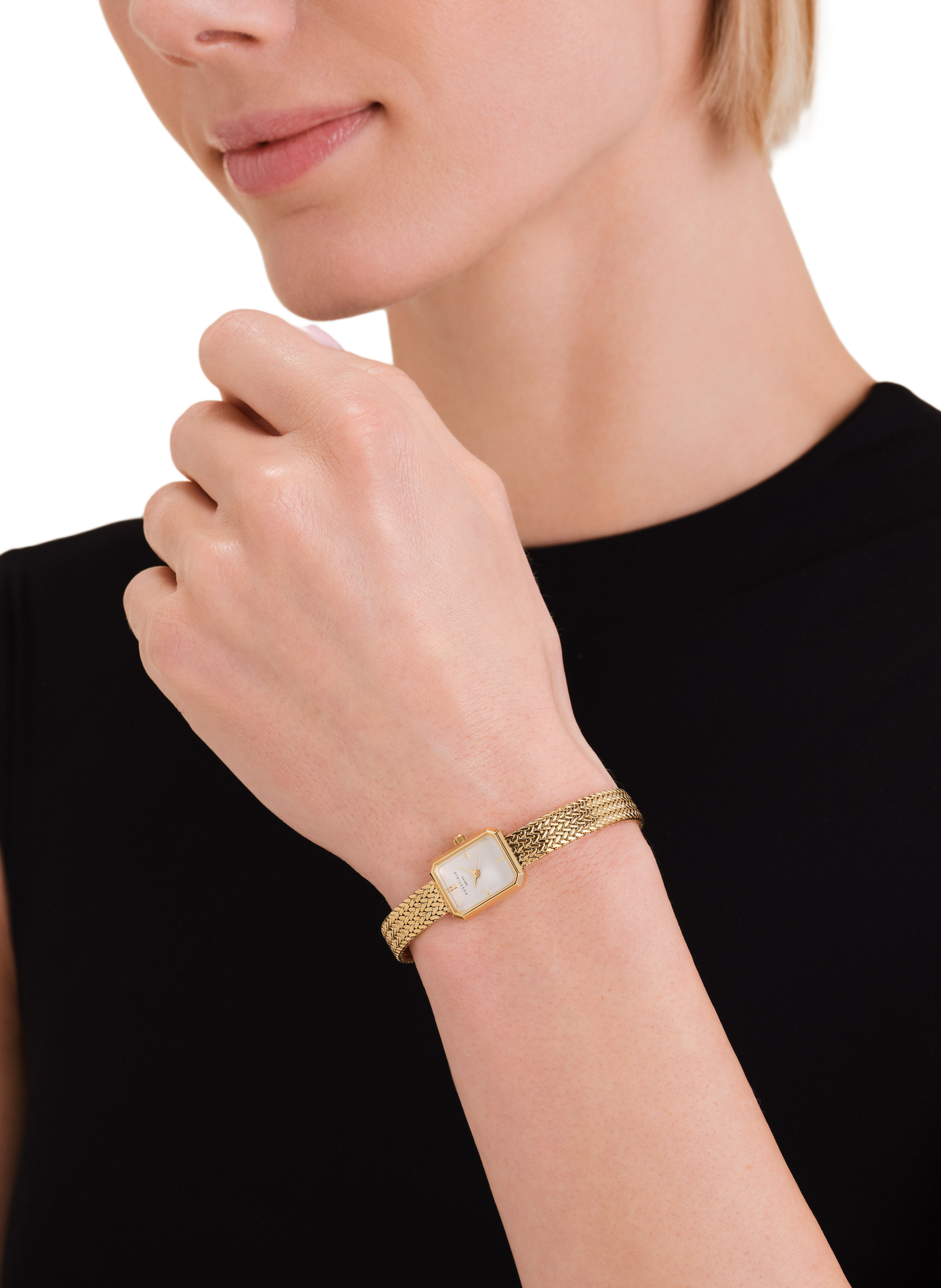 Montre analogique Mini Octagon en acier inoxydable ROSEFIELD Blanc