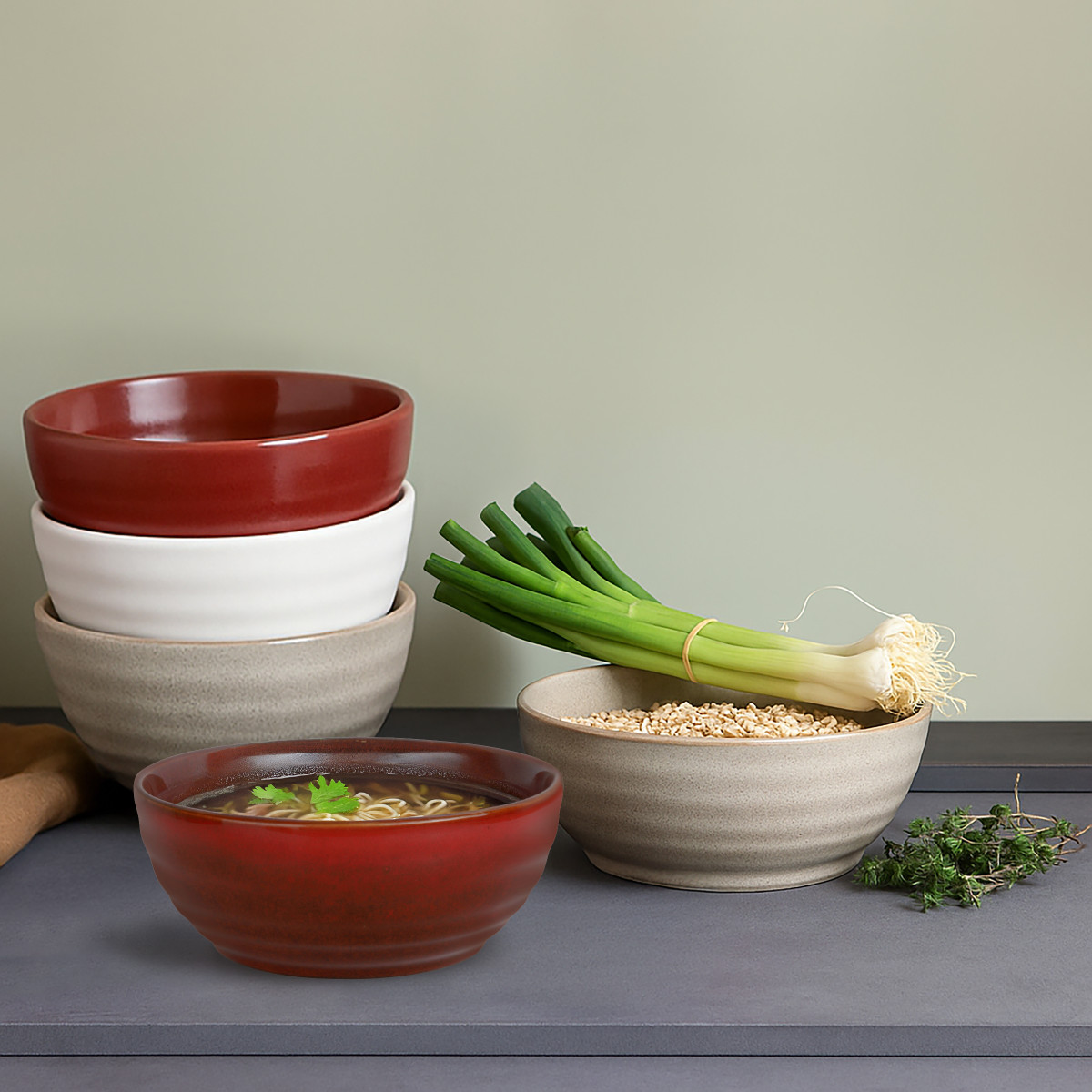 Fuji - bol à ramen (lot de 4) MEDARD DE NOBLAT Rouge