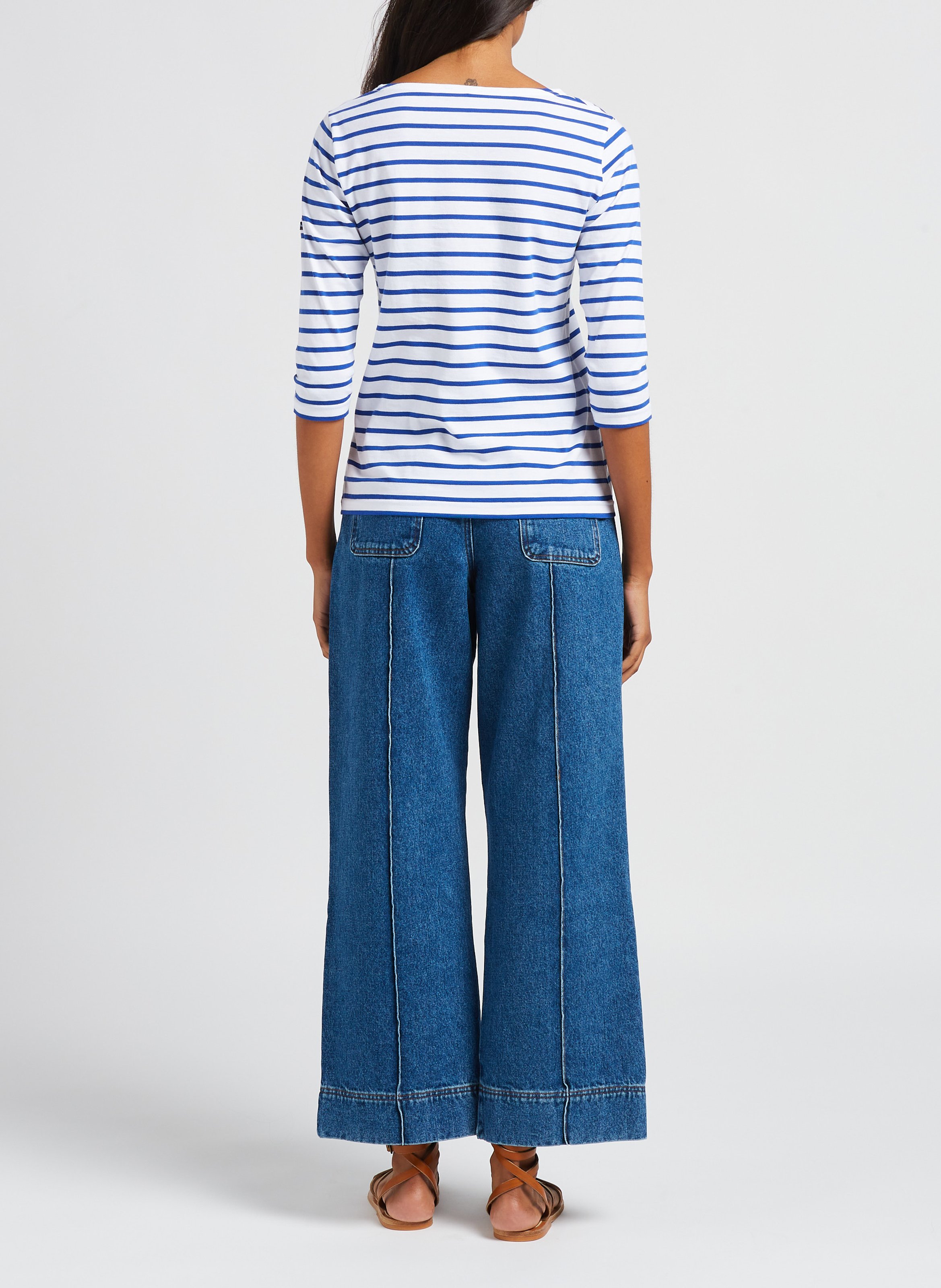 Jean évasé et délavé en coton harry SOEUR Bleu