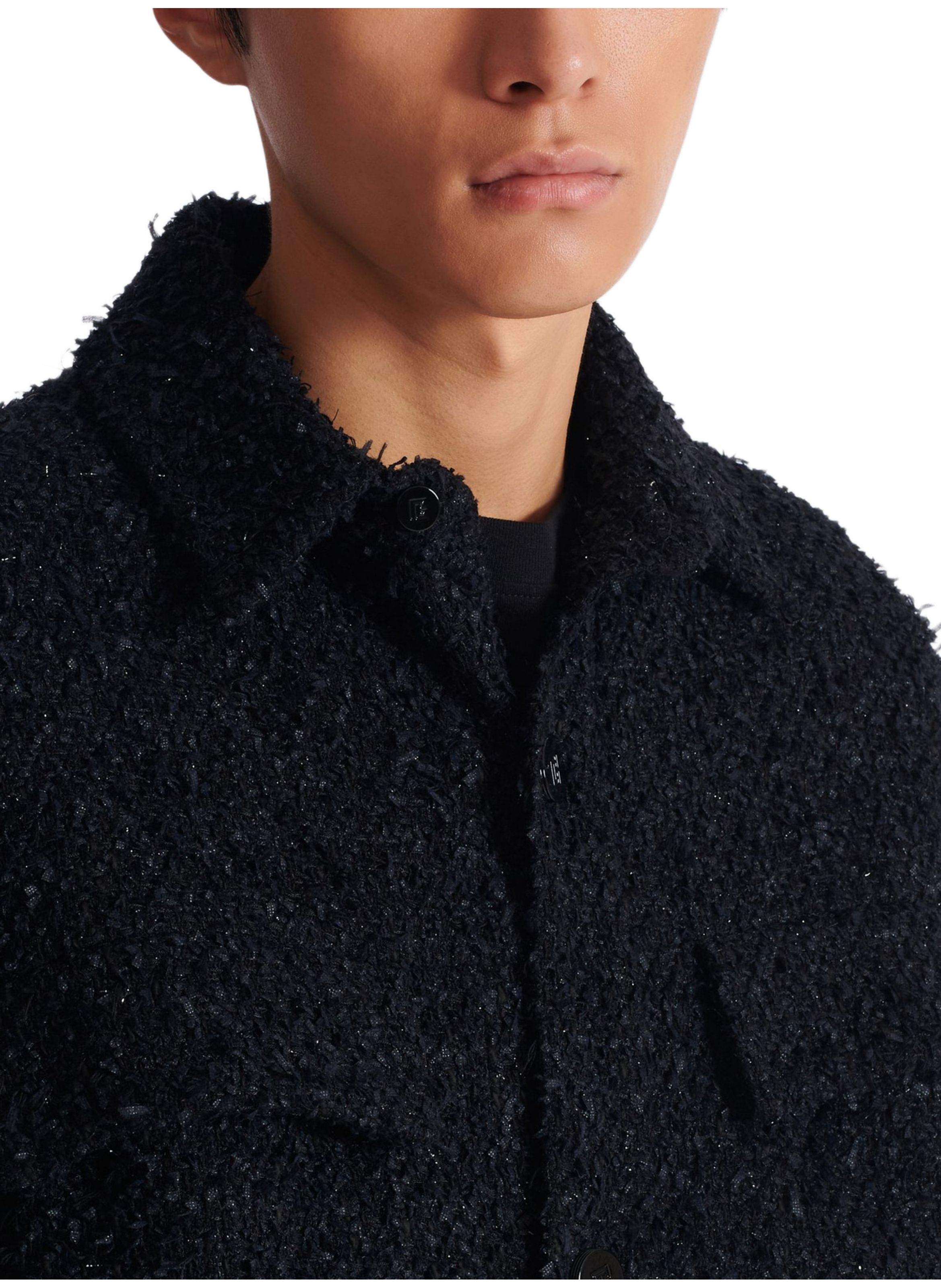 Surchemise en tweed monogramme BALMAIN Noir