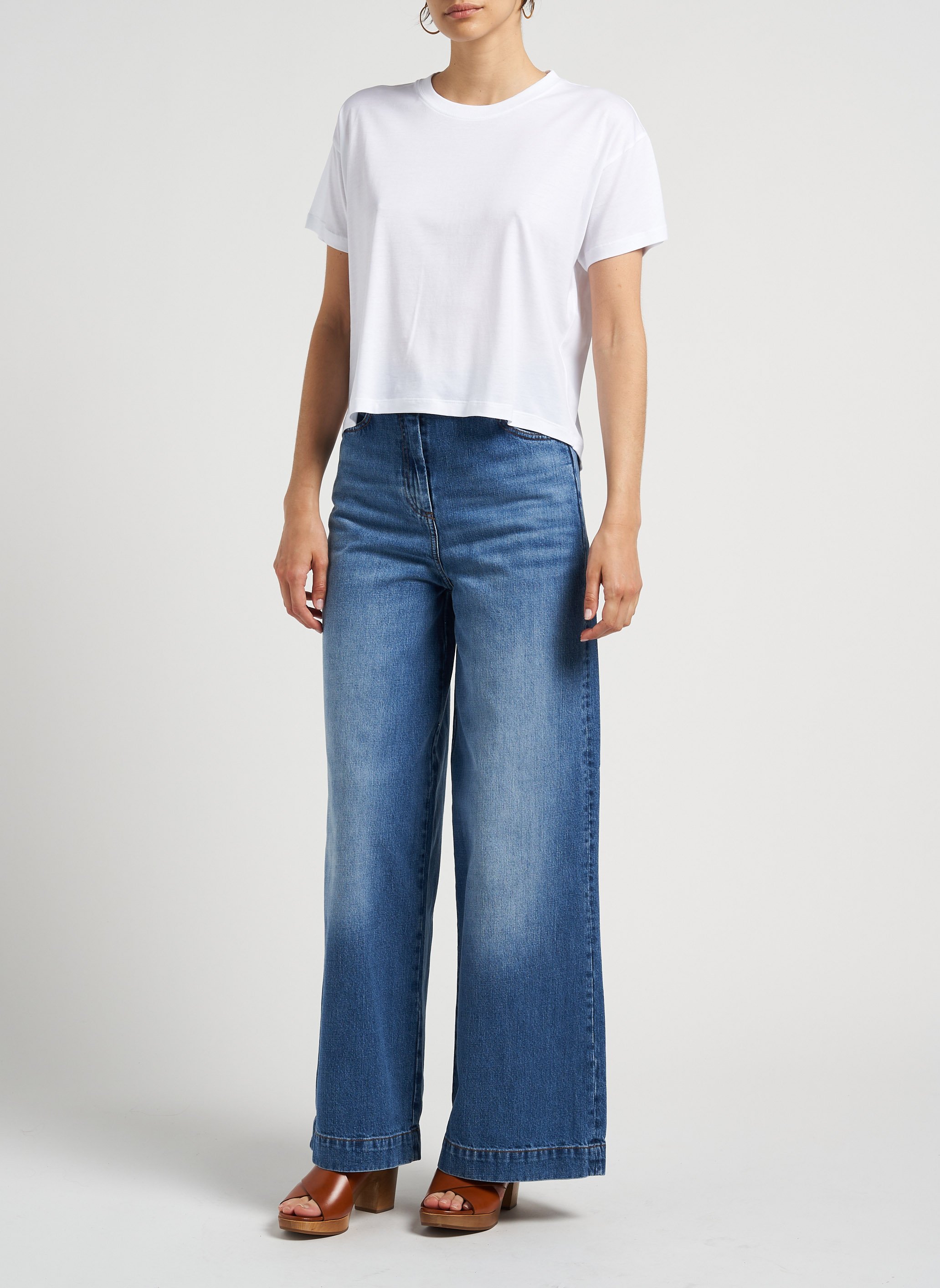 Tee-shirt oversize col rond too SESSUN Blanc