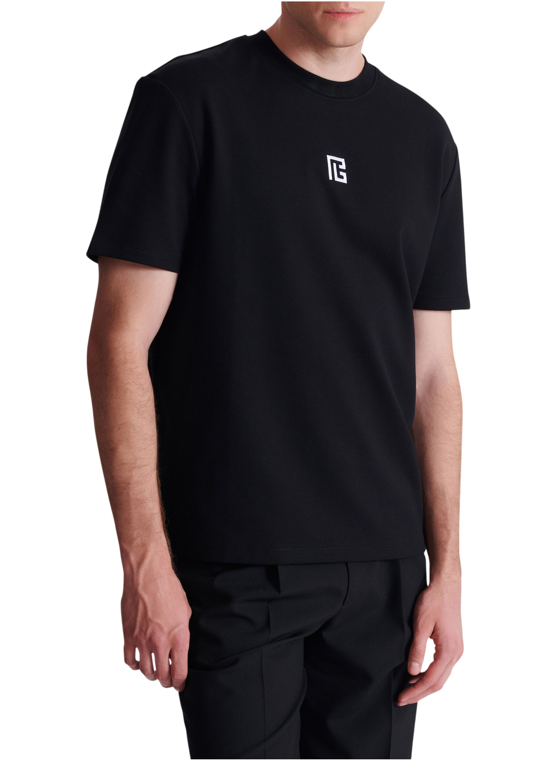 T-shirt avec logo brodé BALMAIN Noir