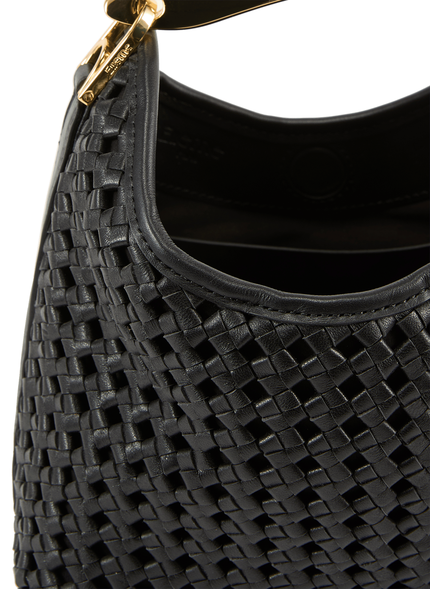 Sac à main Boomerang tressé en cuir | Noir ELLEME Femme