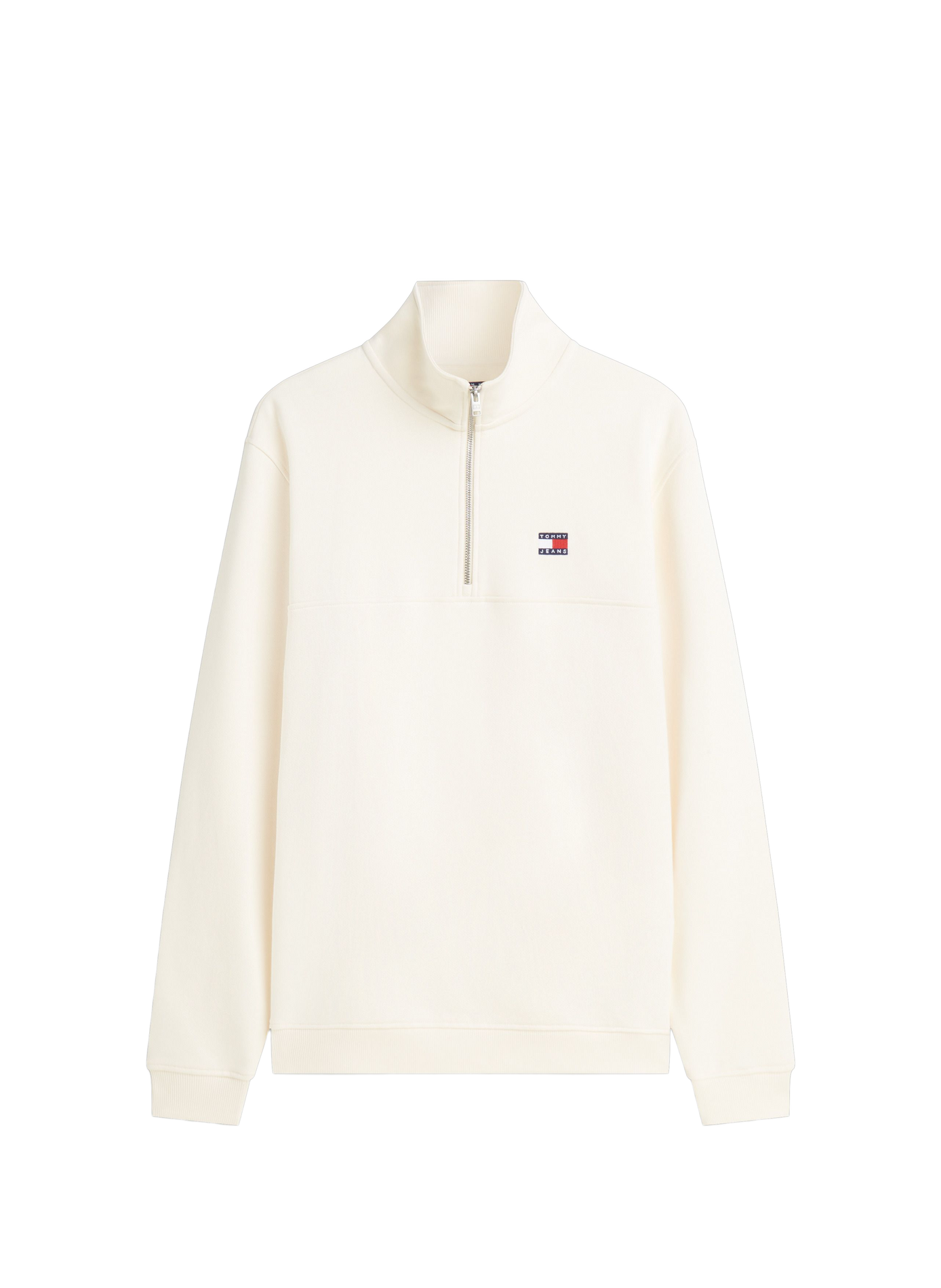 Sweat à col montant zippé en coton TOMMY HILFIGER Beige