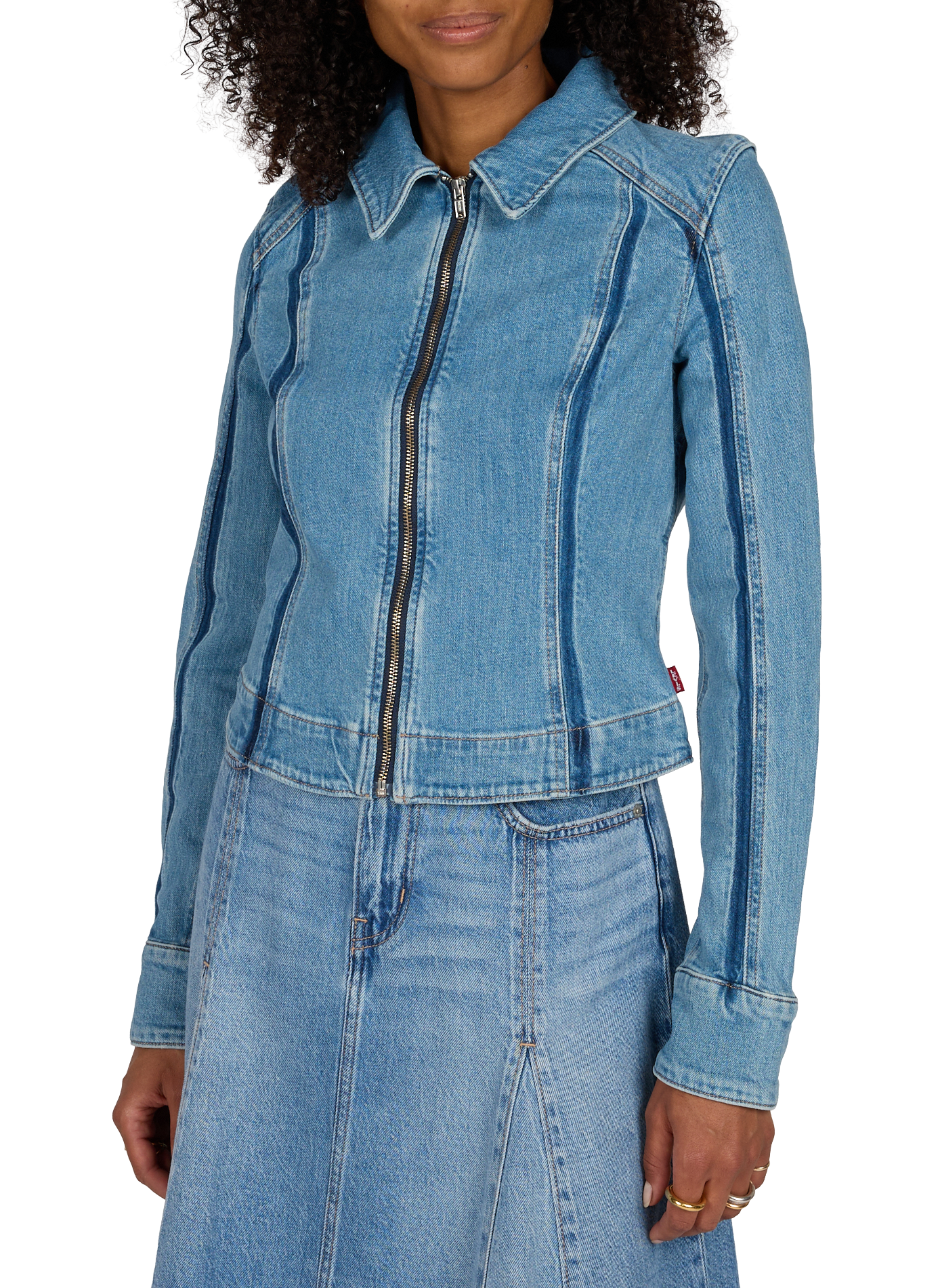Kurze Baumwollmischungsjacke LEVI'S Blau