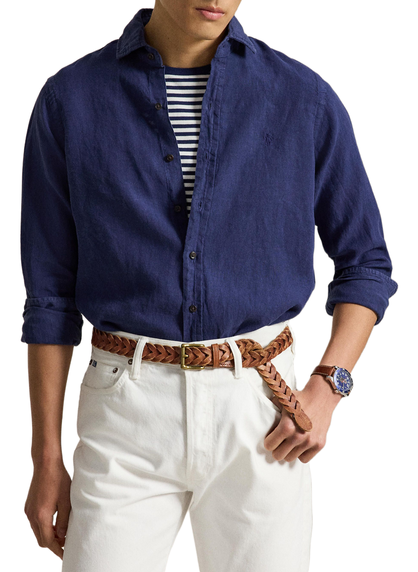 Straight linen shirt POLO RALPH LAUREN Blue