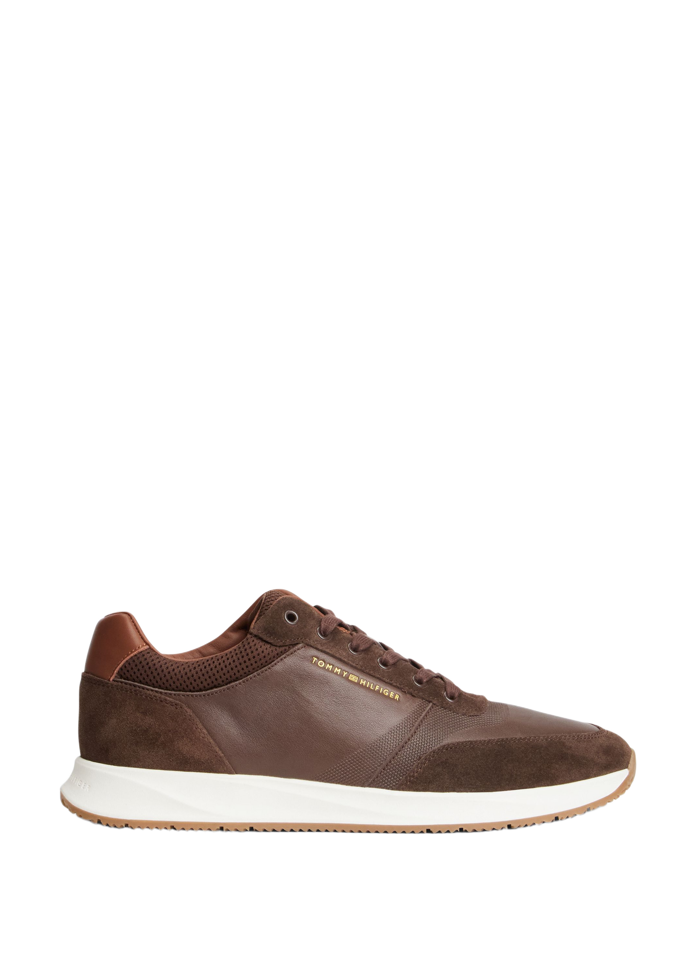Low-top leather sneakers TOMMY HILFIGER Brown
