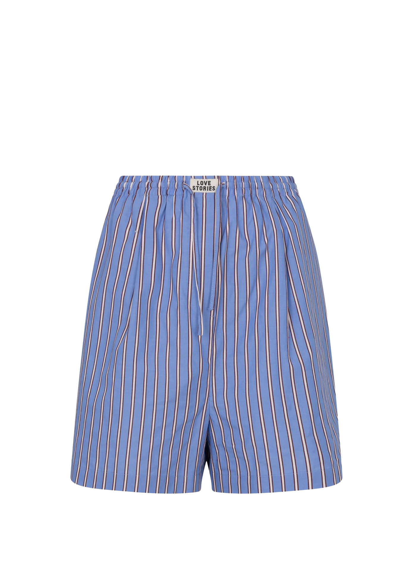 Straight striped cotton shorts LOVE STORIES Blue