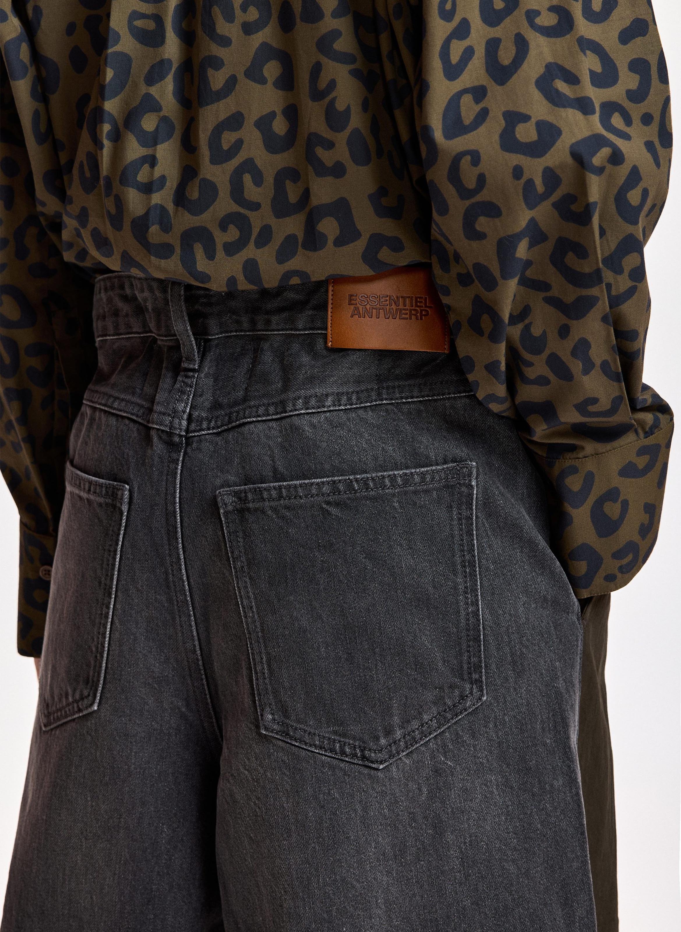 Pantalon large bi-matière en coton mélangé krisp ESSENTIEL ANTWERP Vert