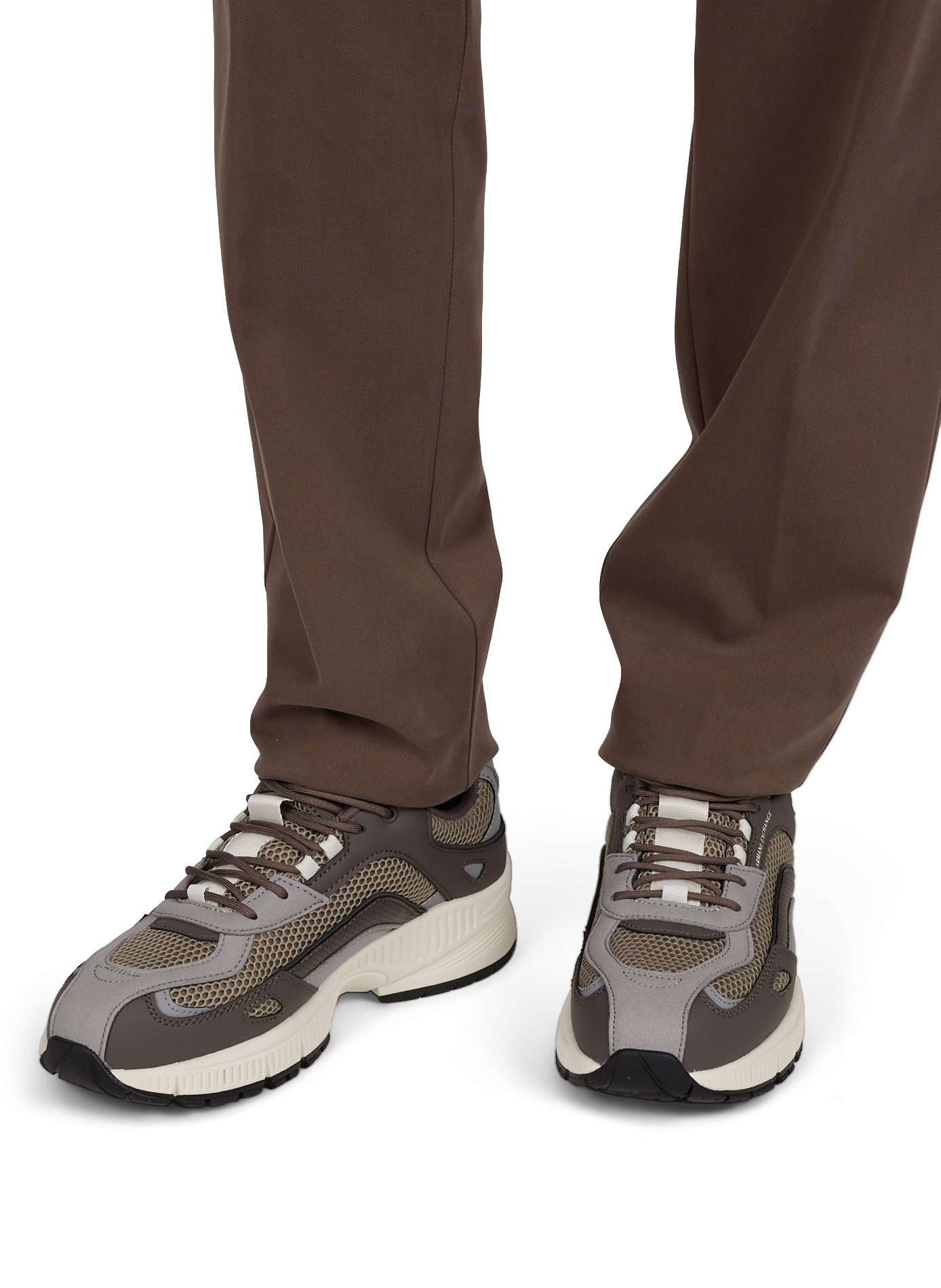 Baskets bi-matière ARMANI EXCHANGE Marron