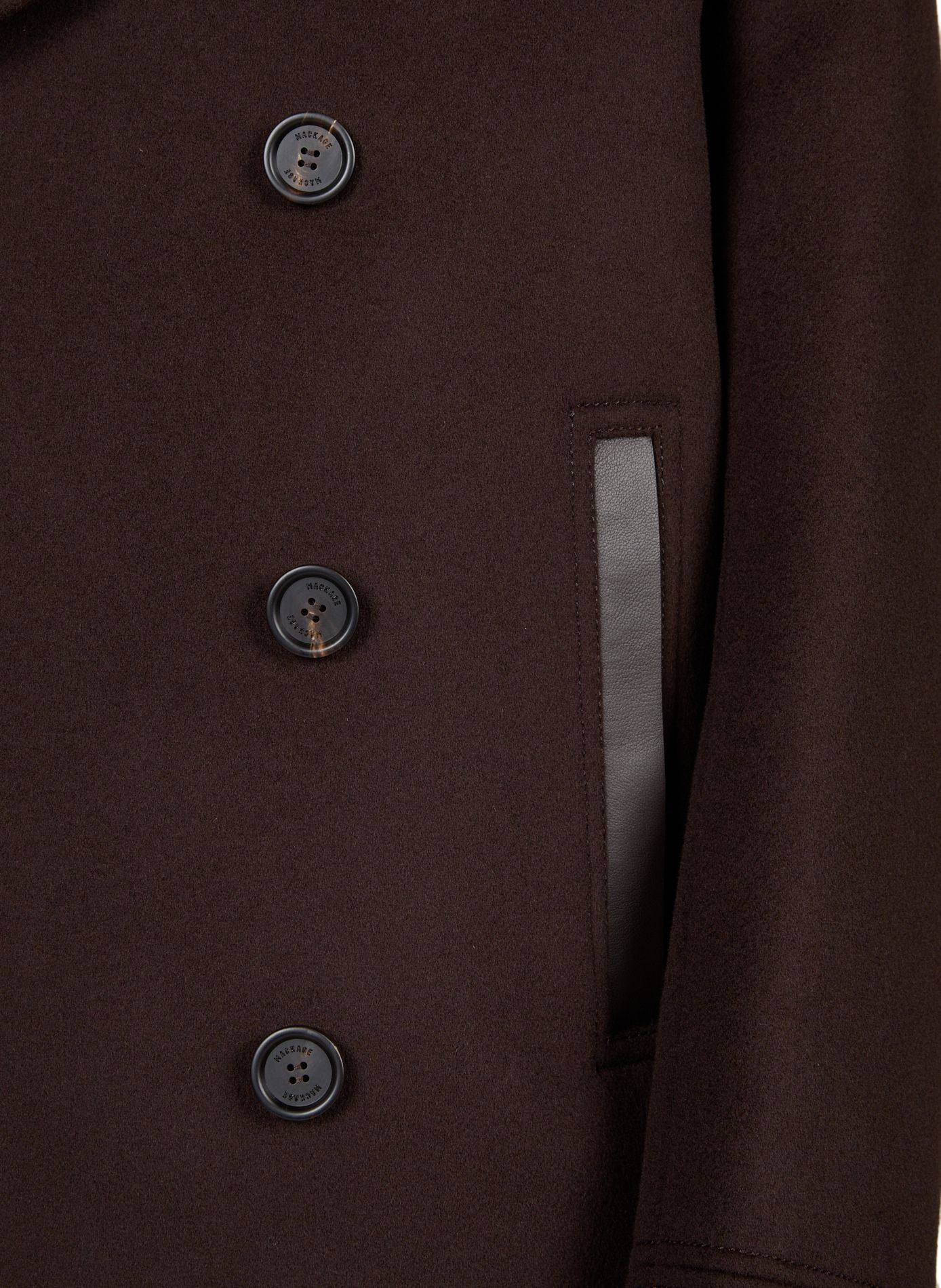 Cole double-breasted solid coat MACKAGE Brown
