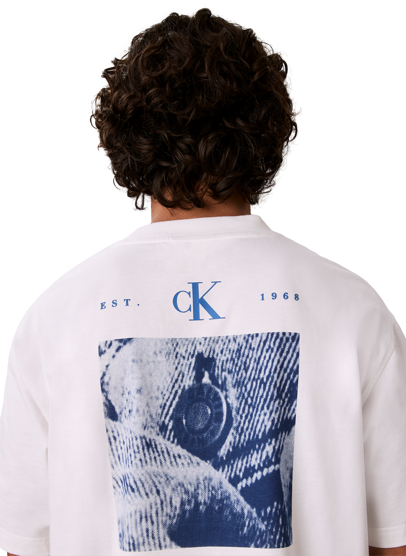 Tee-shirt col rond en coton CALVIN KLEIN Blanc
