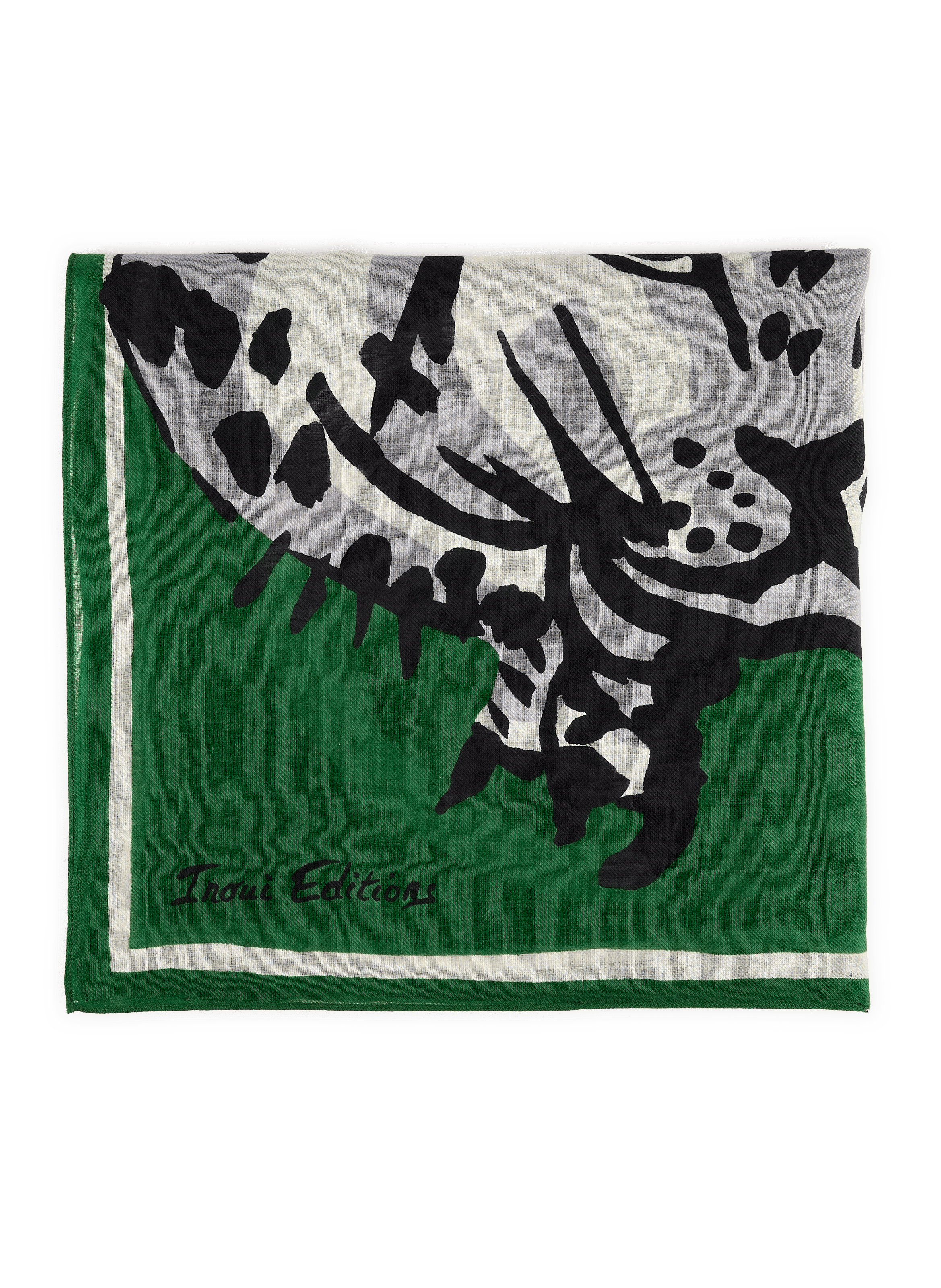 Bedrucktes Wolltuch INOUI EDITIONS Grun