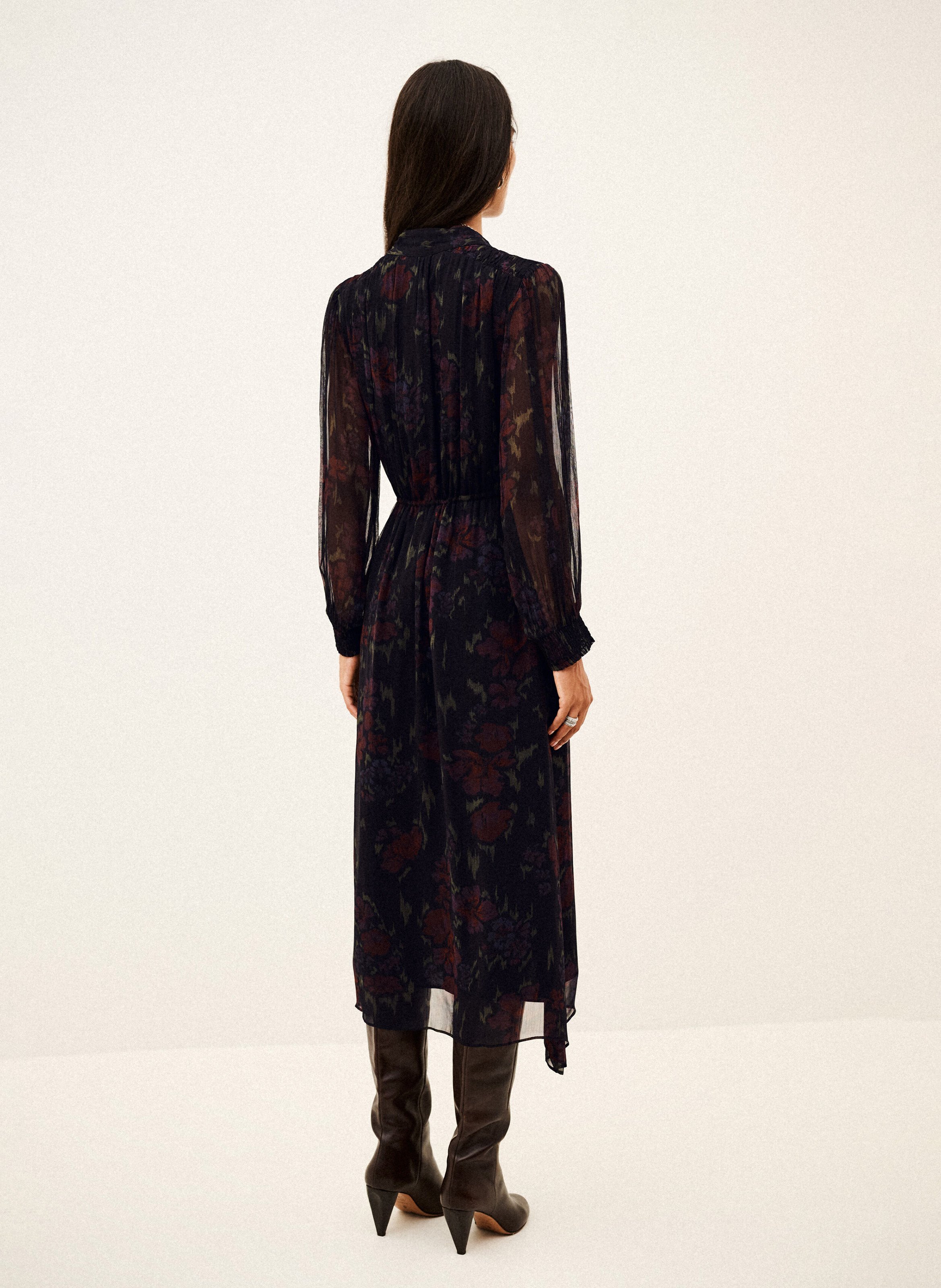 Robe longue ample imprimée delora BA&SH Noir