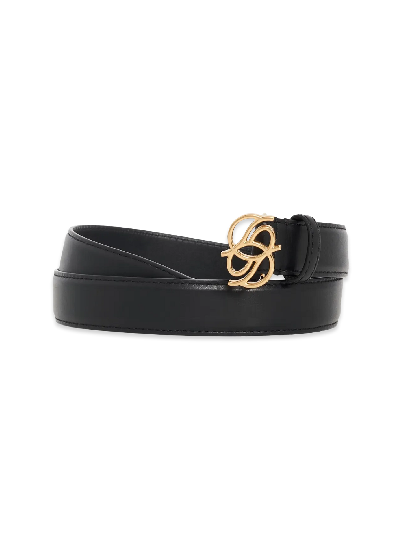 La Ceinture Monogramme en cuir lisse DROLE DE MONSIEUR Noir