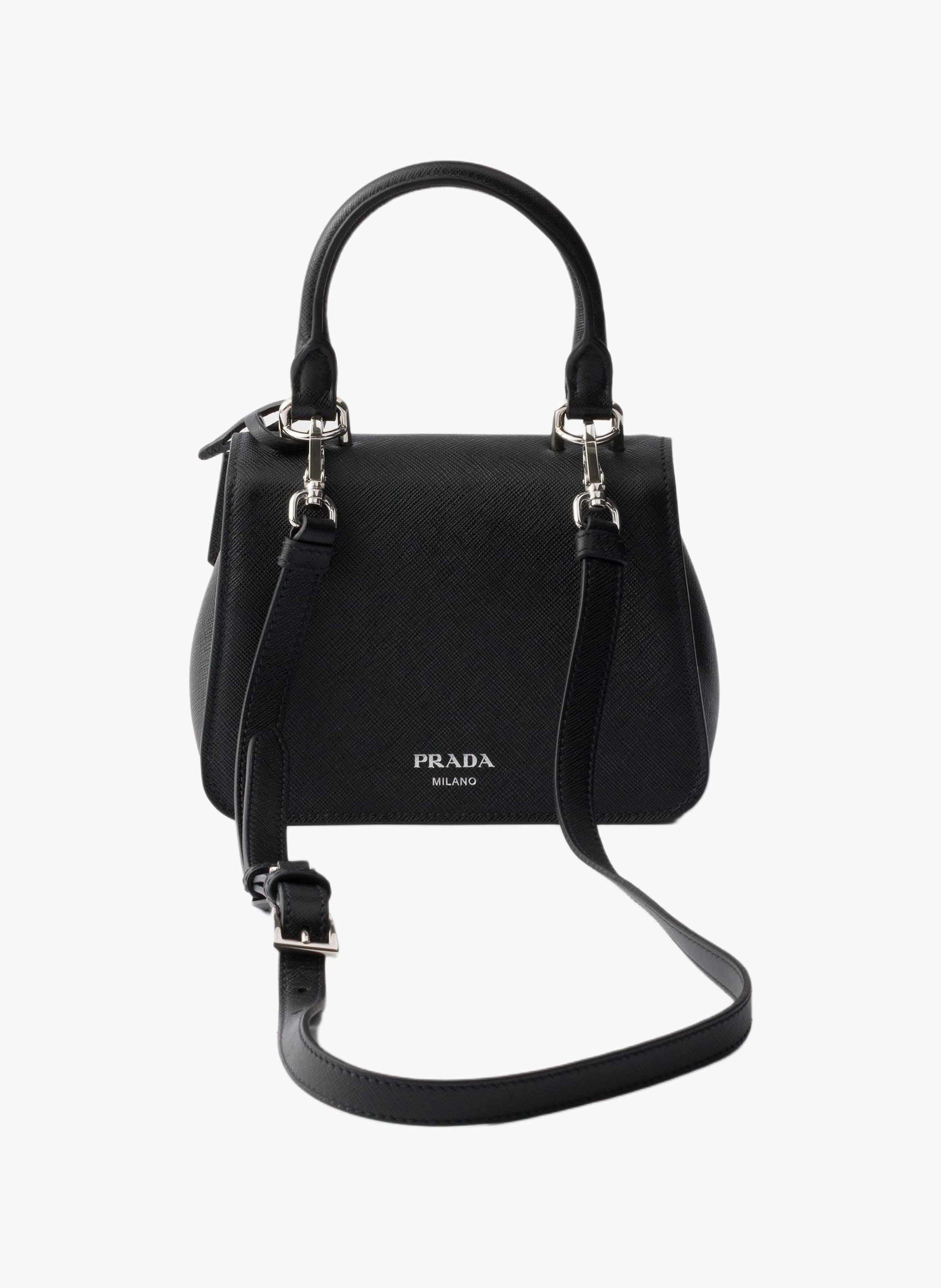 Mini sac prada avoir en cuir saffiano PRADA Noir