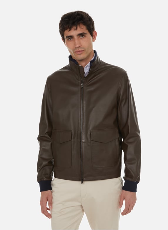 Faconnable leather jacket online