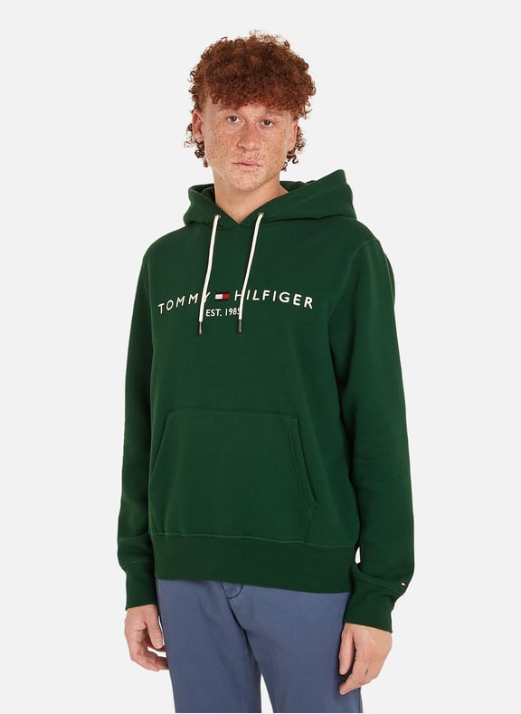 Organic cotton and recycled polyester hoodie Green by TOMMY HILFIGER TOMMY HILFIGER Organic cotton and recycled polyester hoodie Green