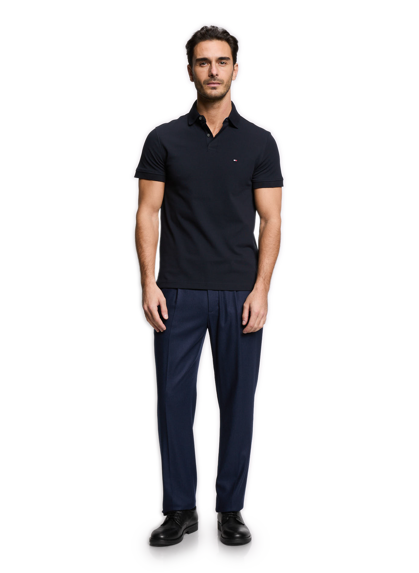 Straight-fit cotton piqué shirt TOMMY HILFIGER Multicolour