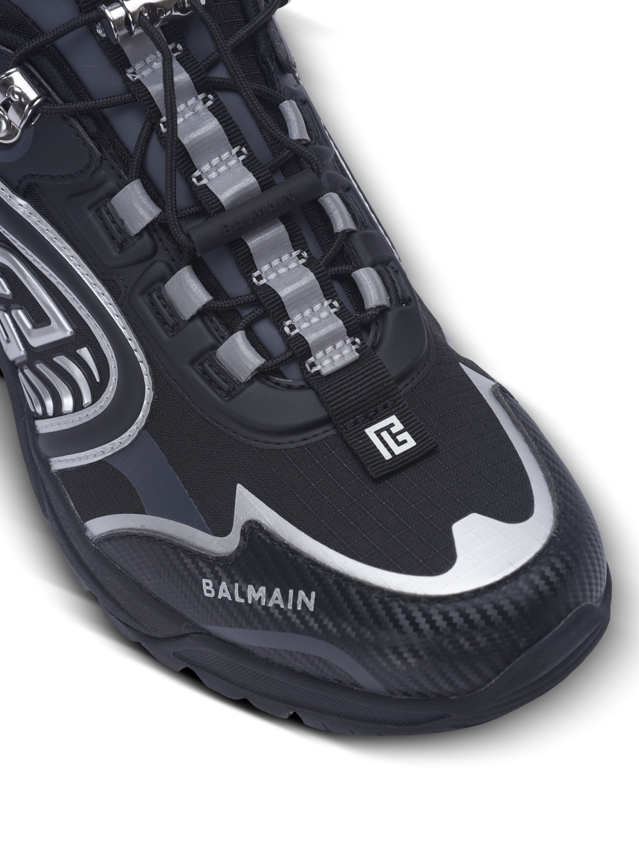 Baskets cosmic dust en matières techniques BALMAIN Noir