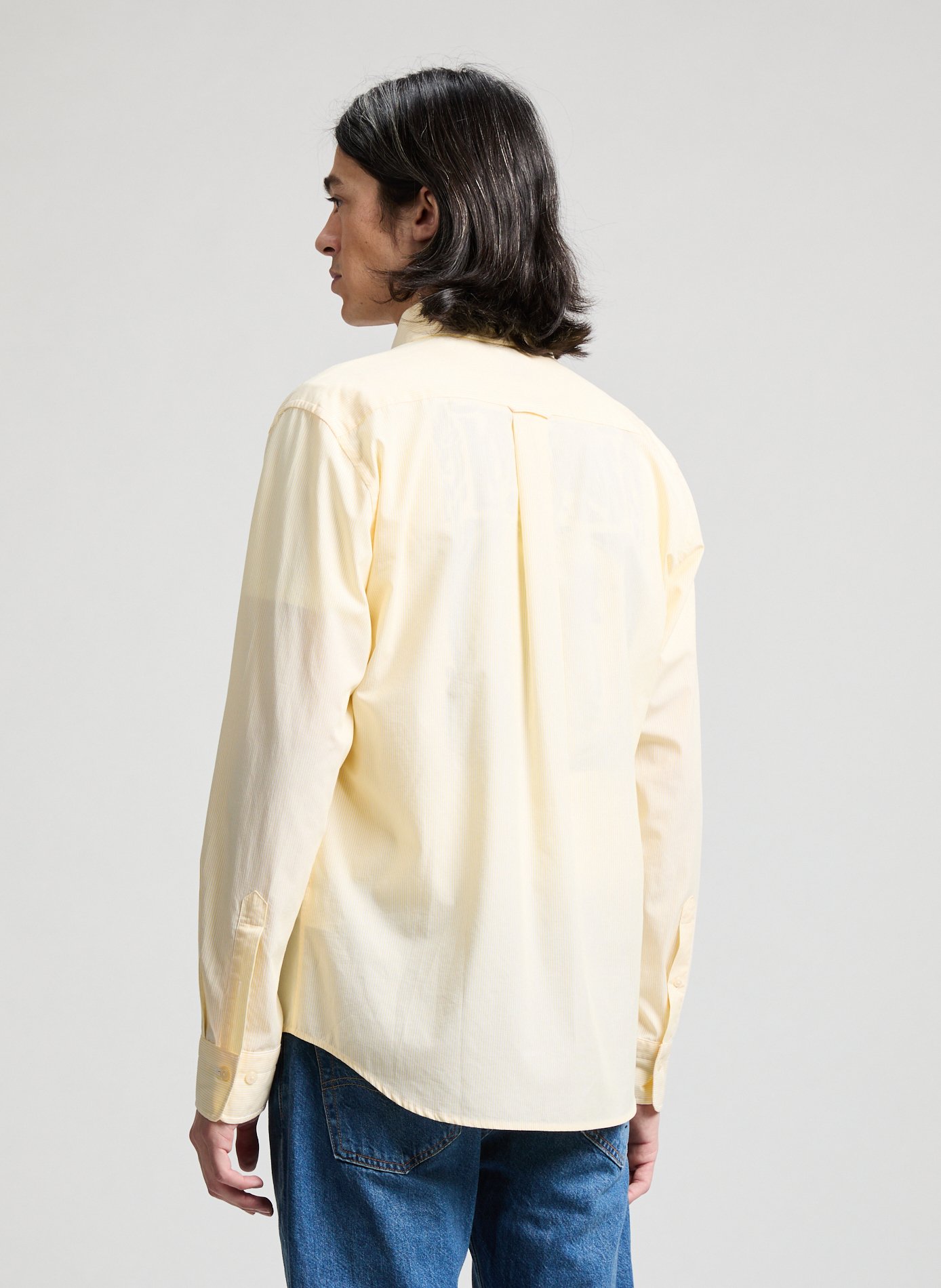 Chemise à rayures en coton GANT Jaune