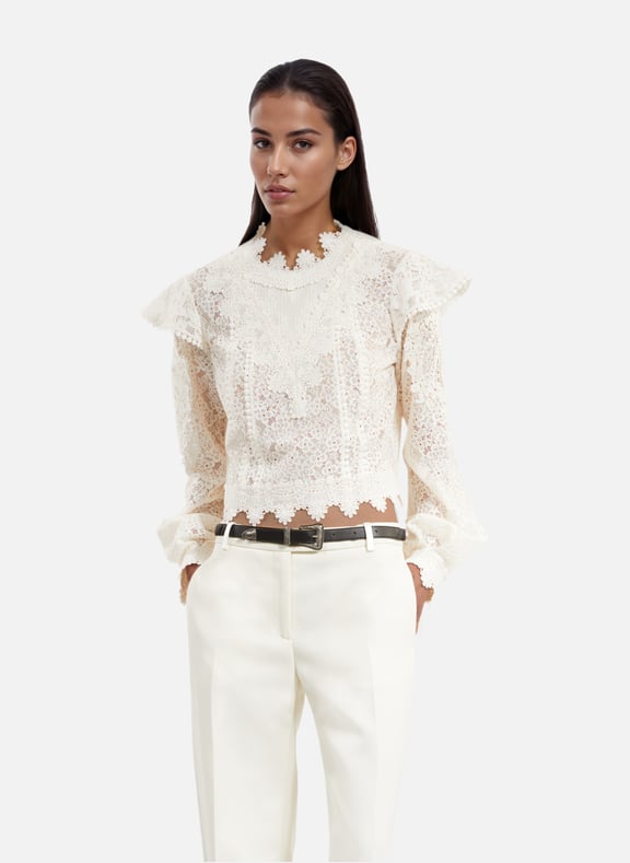 Top en dentelle Beige by THE KOOPLES THE KOOPLES Top en dentelle Beige
