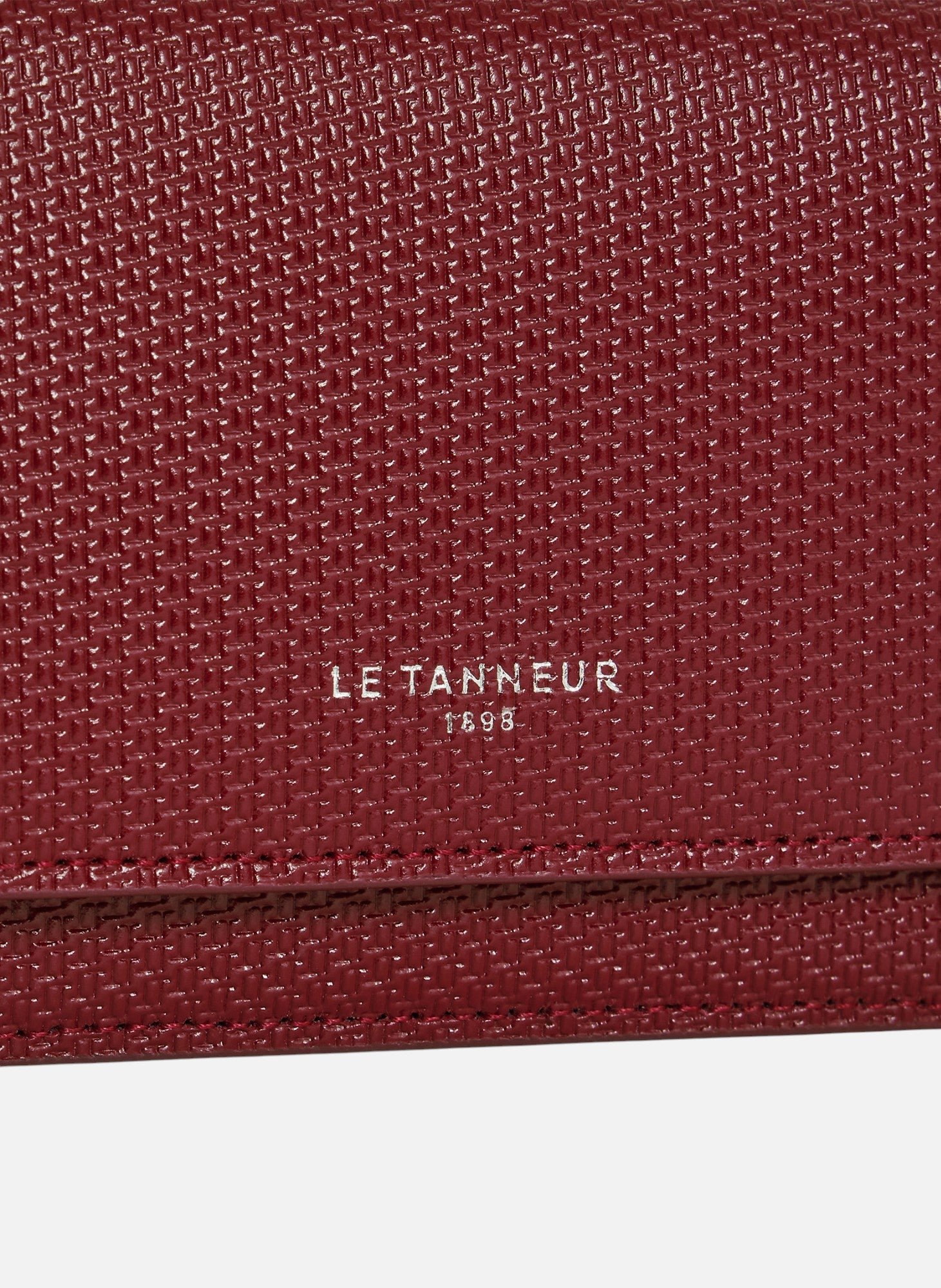 Porte cartes à rabat emilie en cuir signature t LE TANNEUR Rouge
