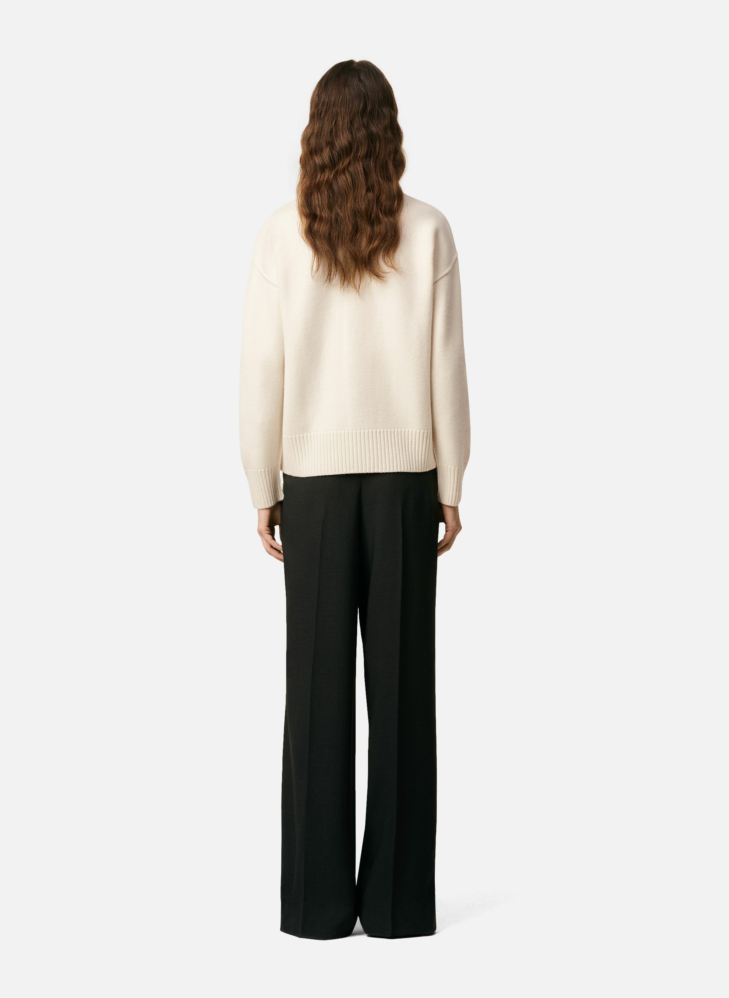 Cardigan ami de coeur en laine unisexe AMI PARIS Blanc