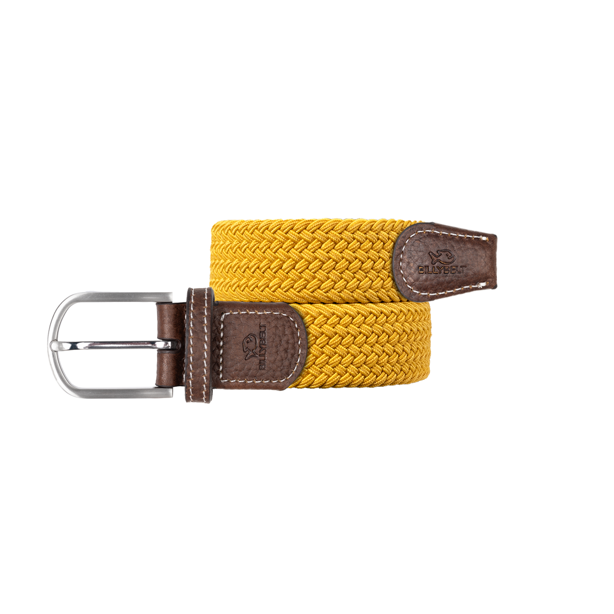 BILLYBELT Ceinture tressée élastique unie Jaune