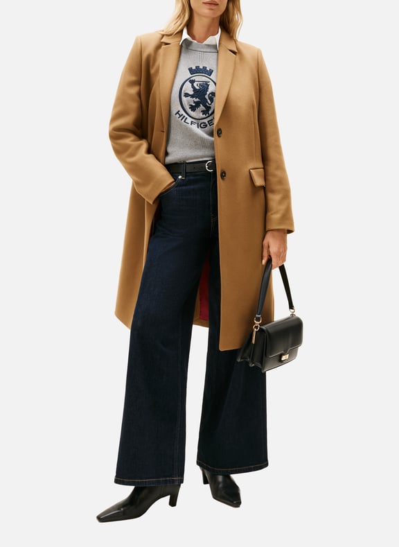Manteau droit avec cachemire Beige by TOMMY HILFIGER TOMMY HILFIGER Manteau droit avec cachemire Beige
