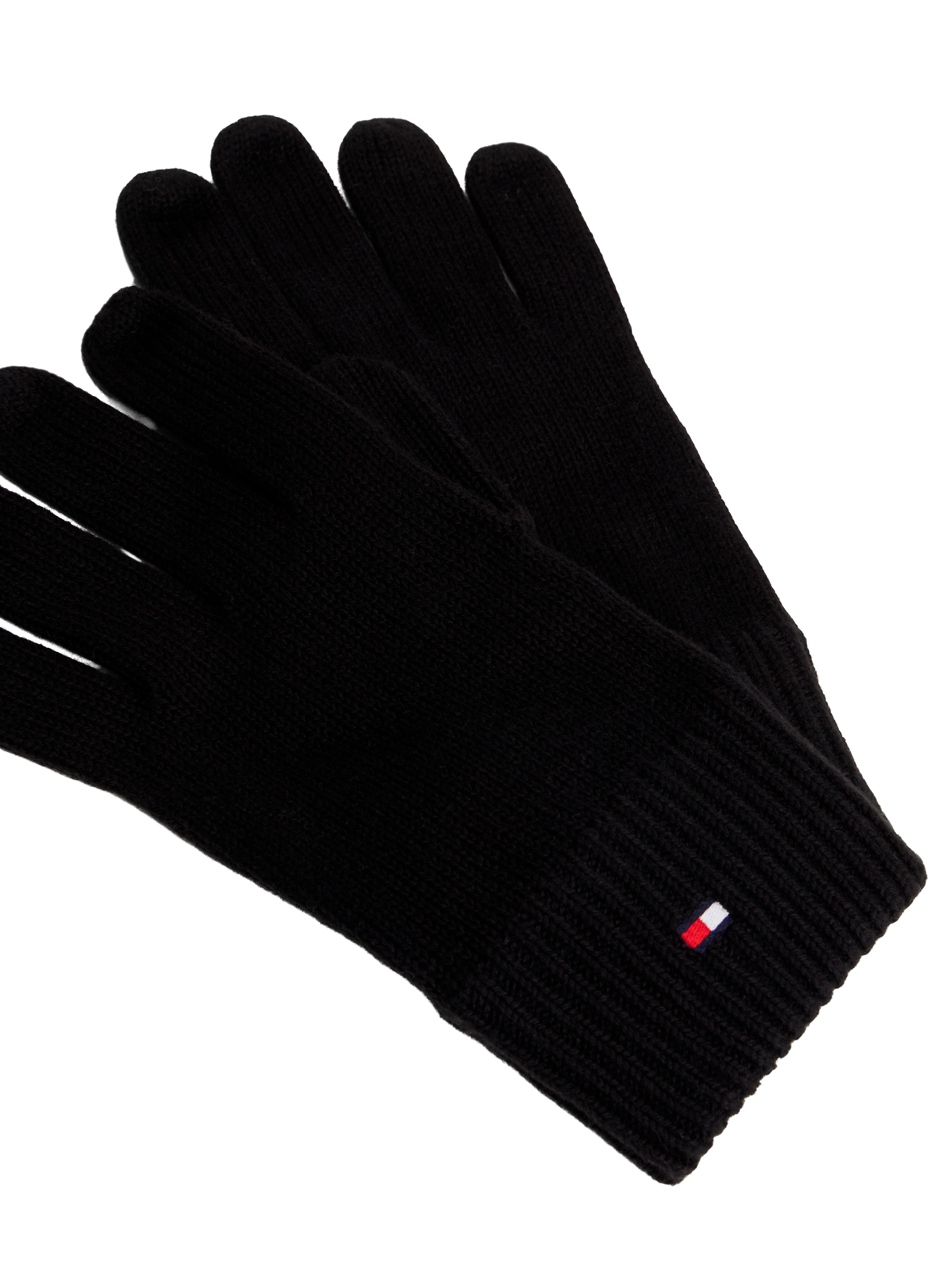 Embroidered gloves with cashmere TOMMY HILFIGER Black