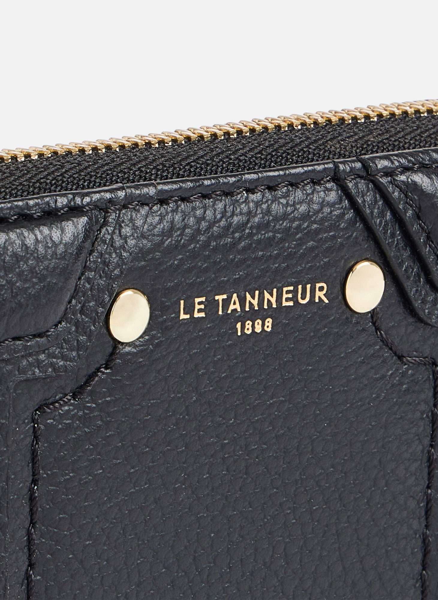 Porte cartes zippé ella en cuir grainé LE TANNEUR Noir