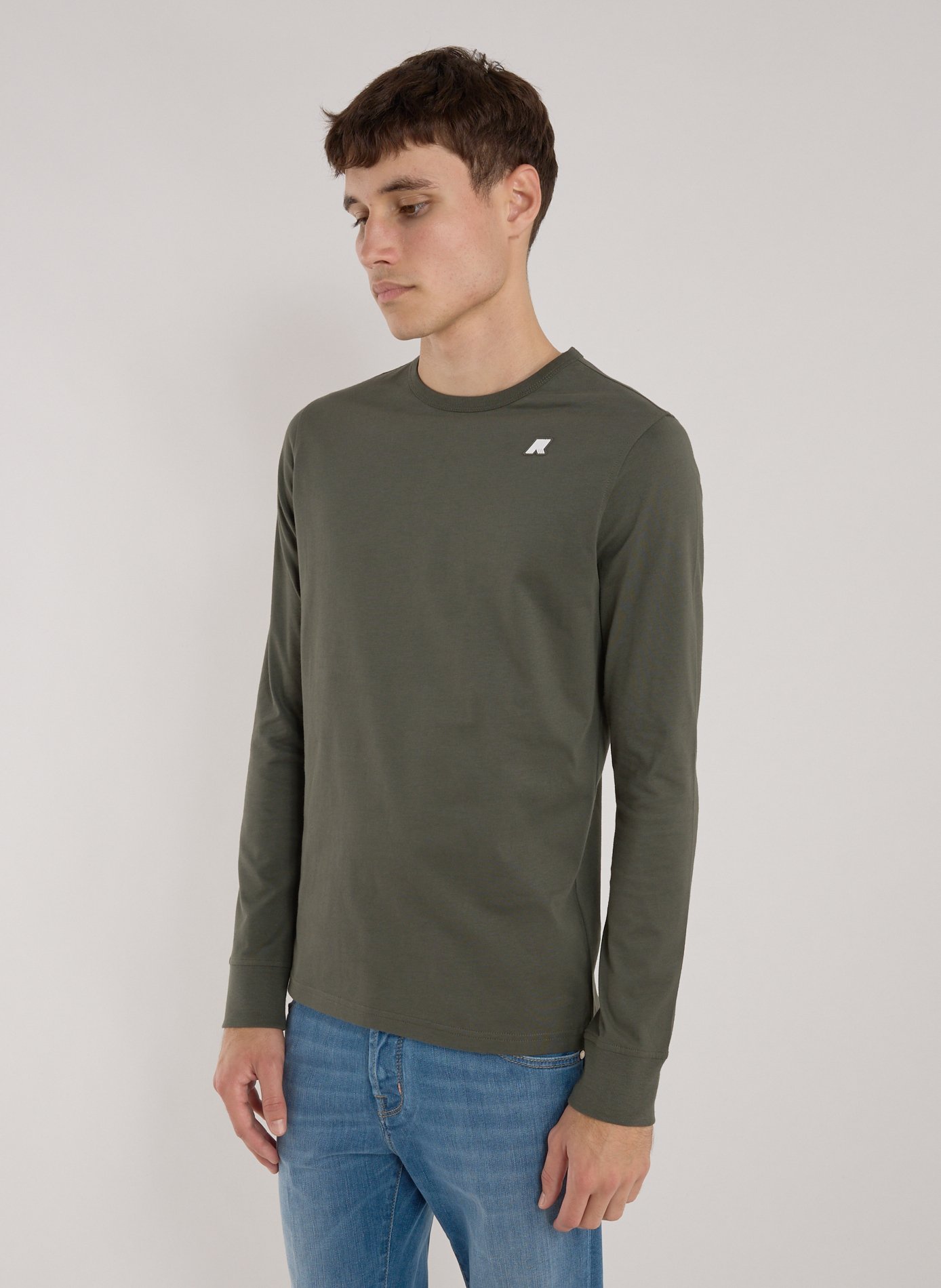K-WAY T-shirt manches longues en coton Kaki